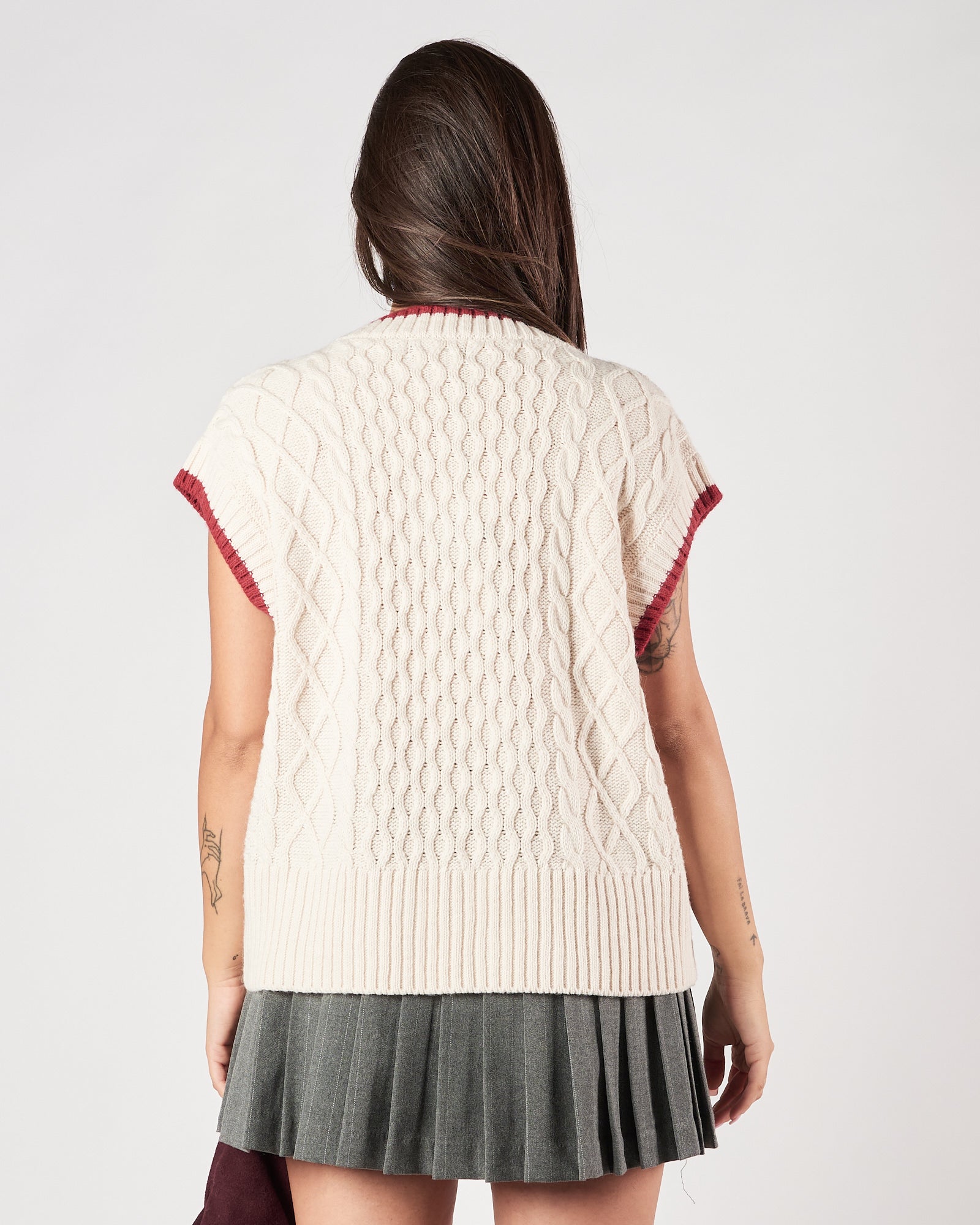 Gilet Marc Ellis scollo v panna e rosso