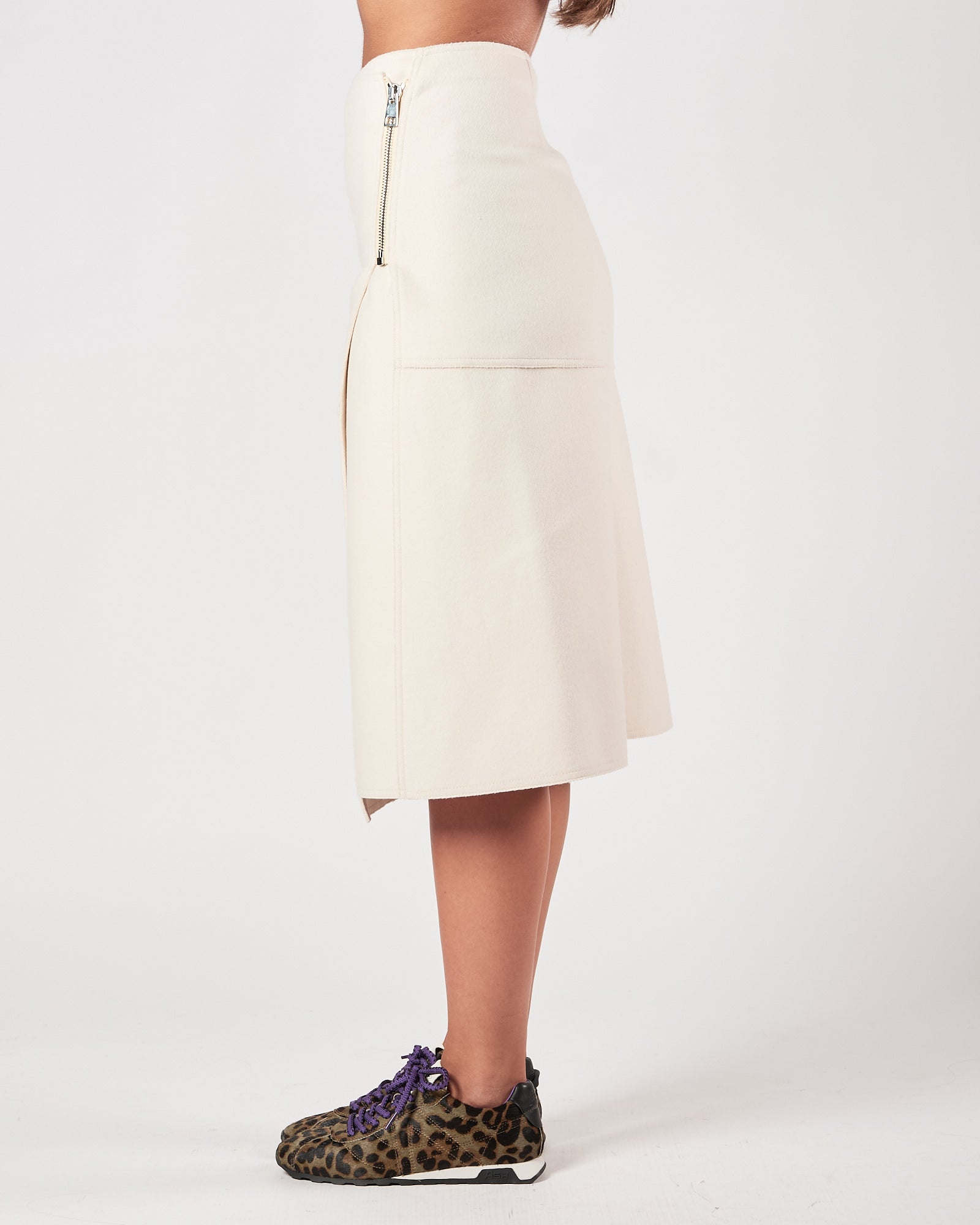 Gonna Tela9 lunga in panno panna