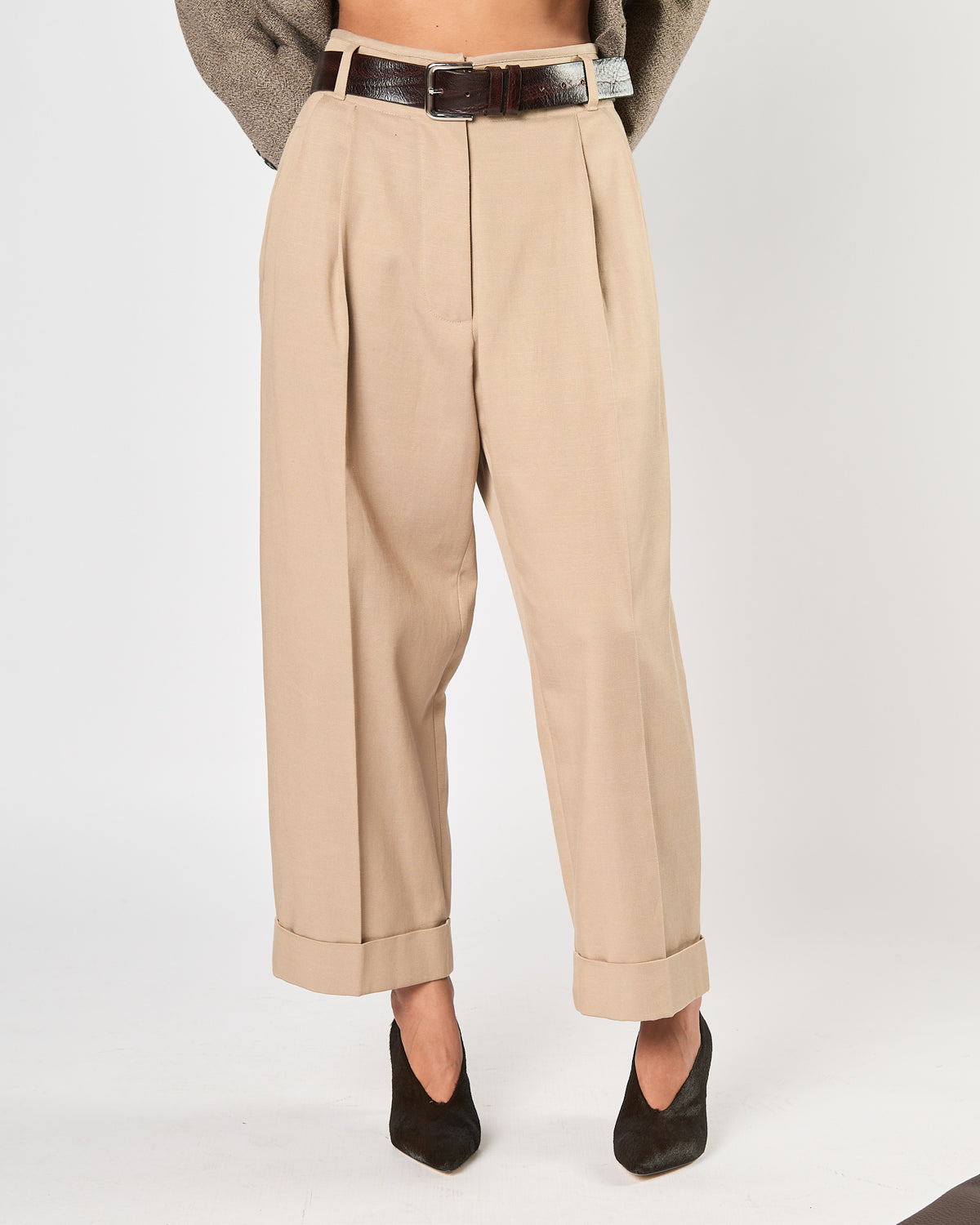 Pantalone Tela9 doppia pence beige
