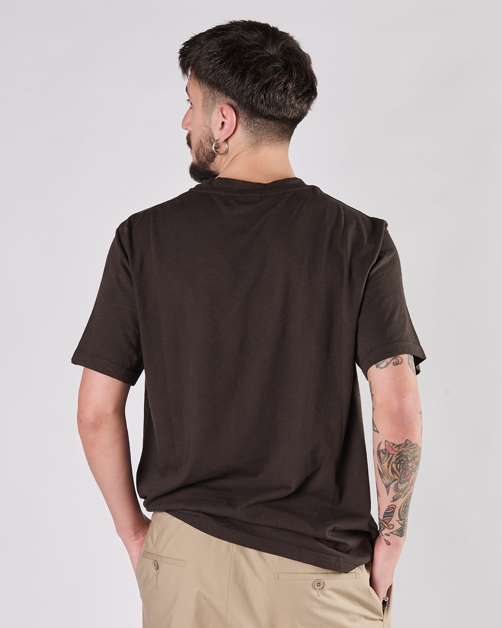 T-shirt Aimé regular cotone fiammato moro