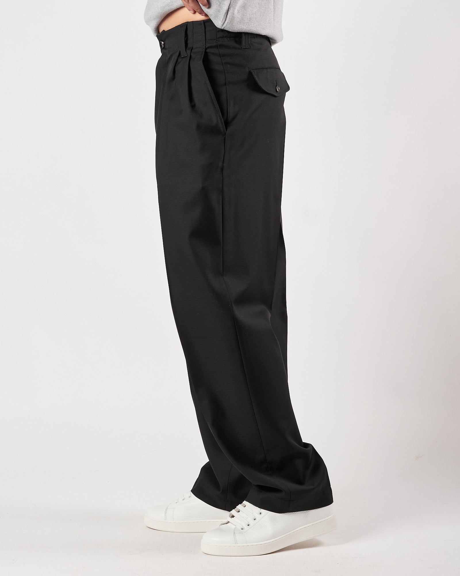 Pantalone Lbm19111 doppia pence largo nero