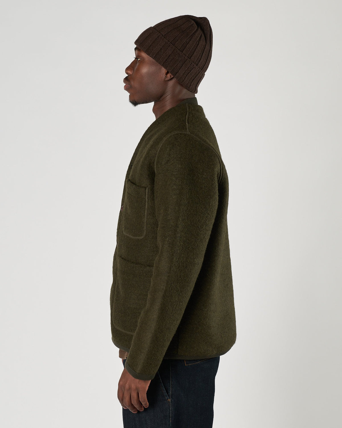 Giacca camicia Bl'ker in lana cotta verde