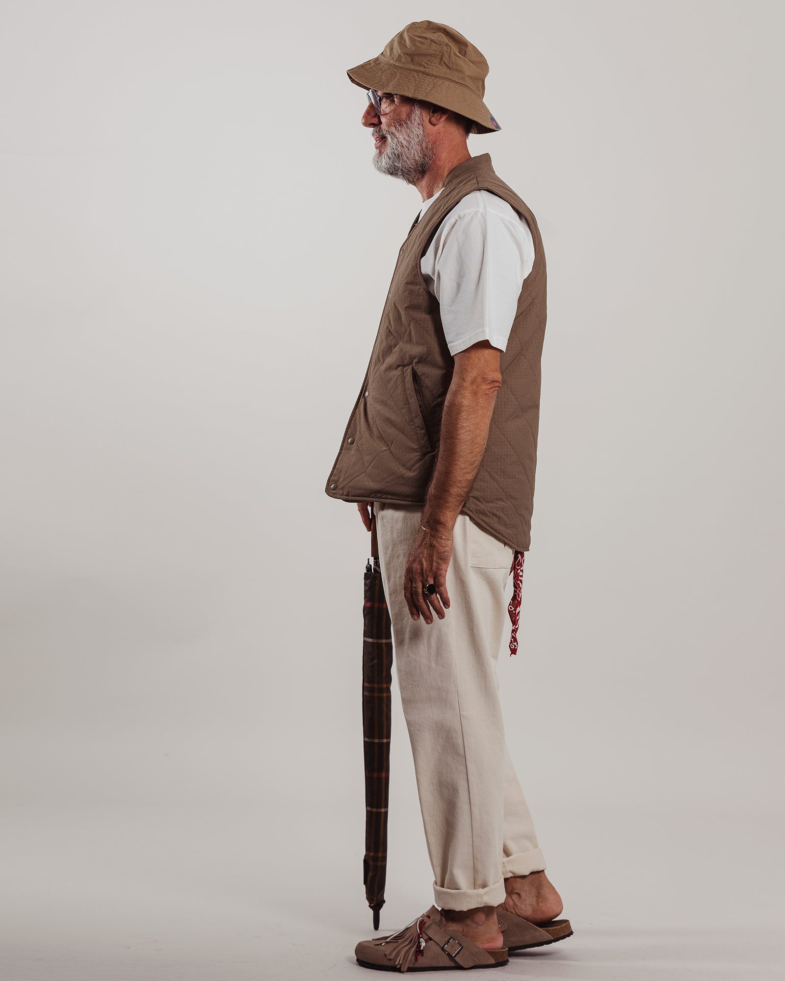 Gilet Adhoconcept trapuntato verde