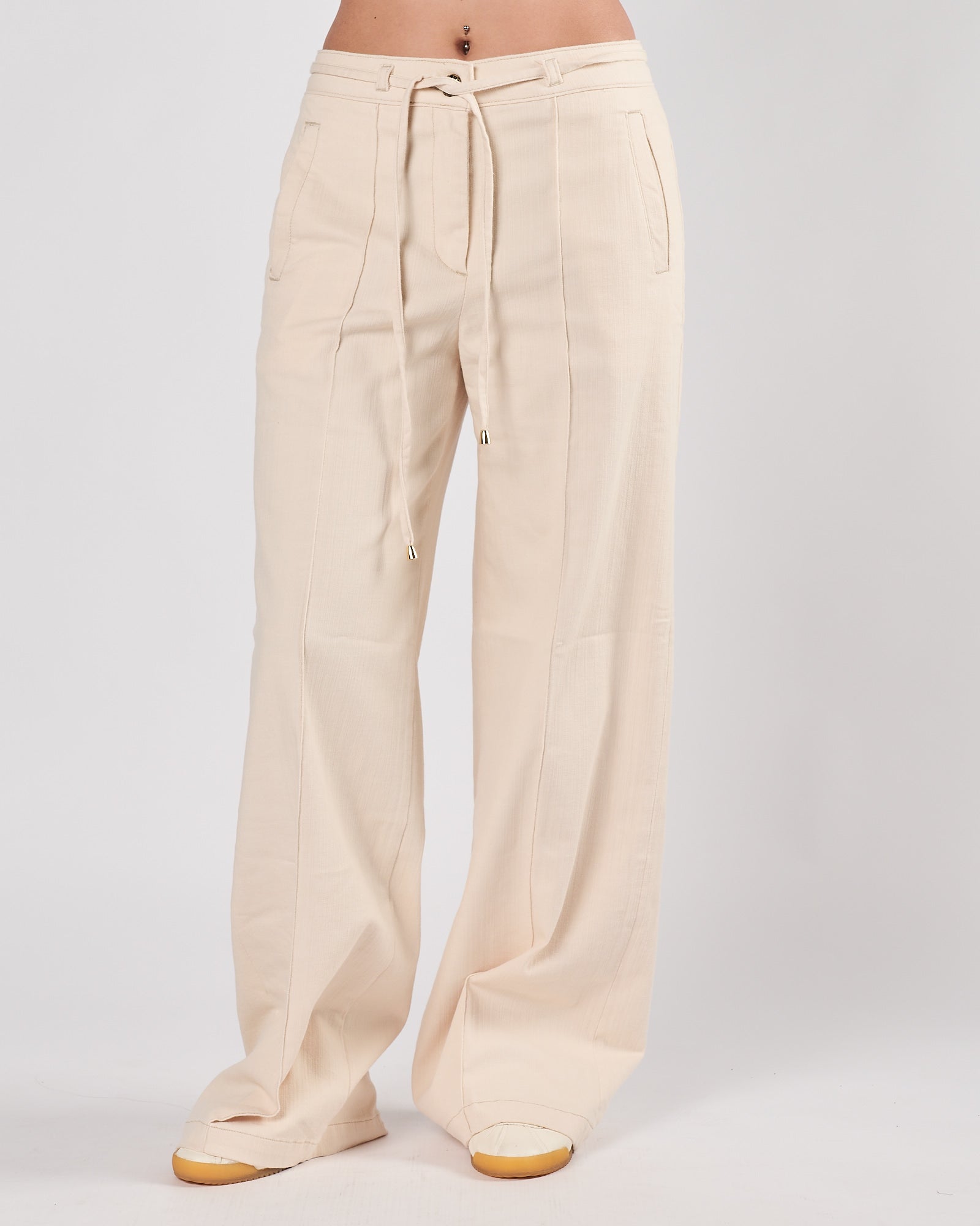 Jeans Shaft gamba ampia ecru