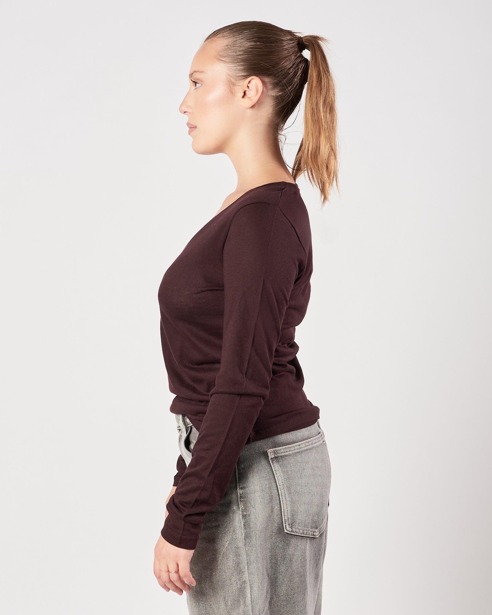 Maglia Majestic scollo V prugna