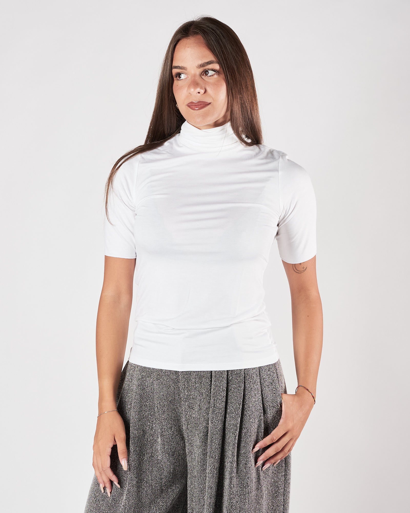 Maglia Majestic dolcevita bianca