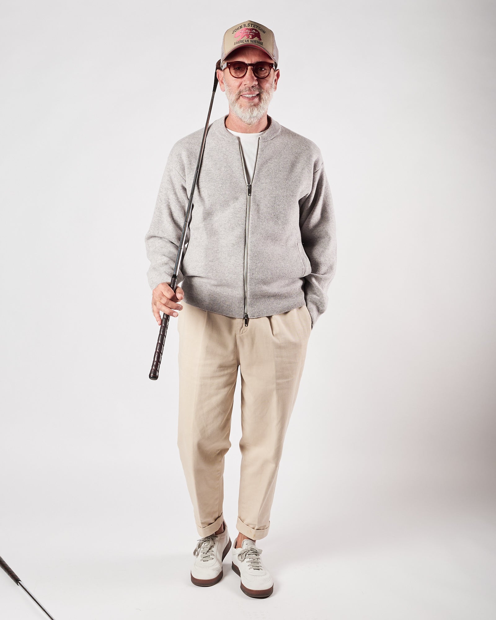 Bomber Daniele Fiesoli con zip grigio