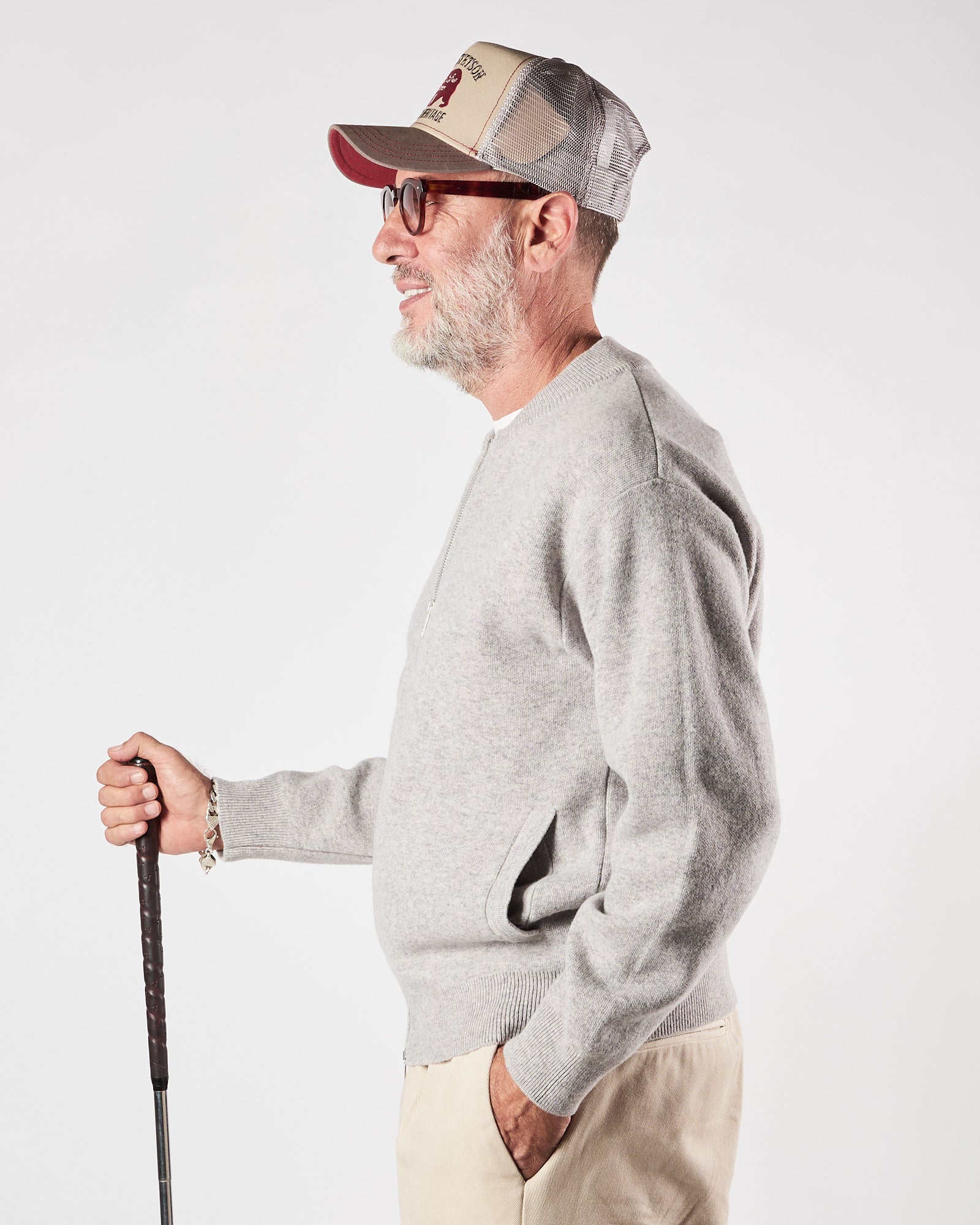 Bomber Daniele Fiesoli con zip grigio