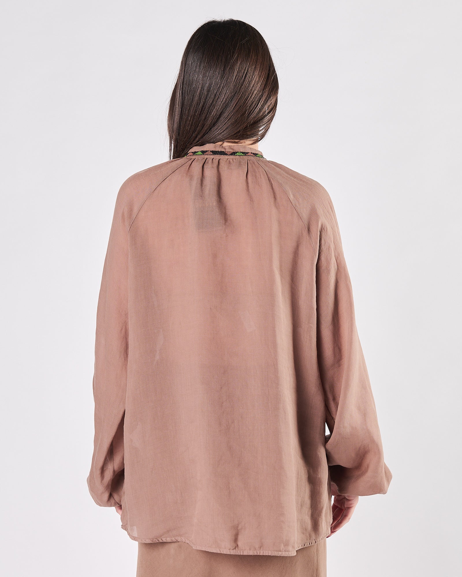 Camicia Bazar Deluxe con applicazione nocciola