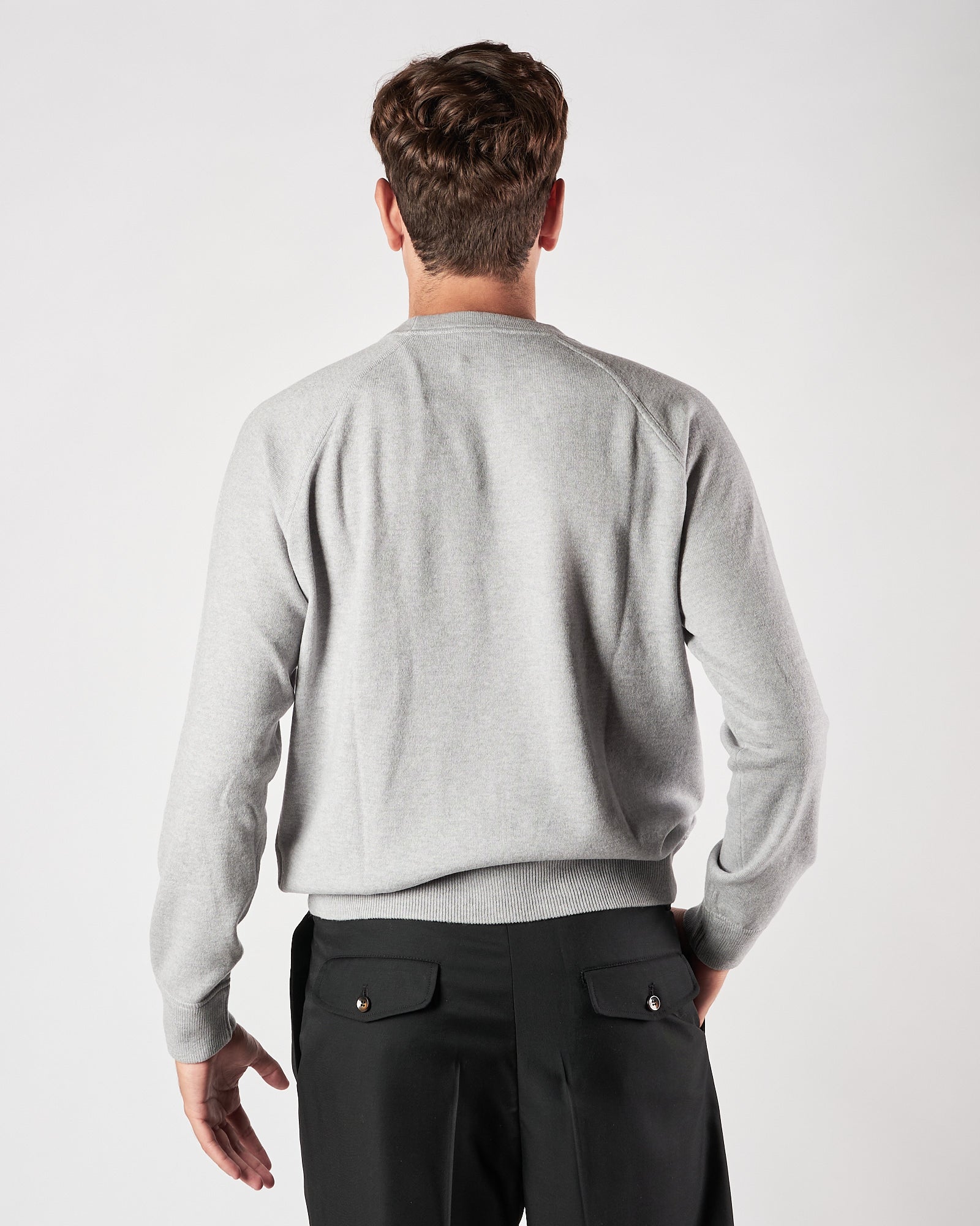 Maglia A|STORE in lana girocollo taglio felpa grigio