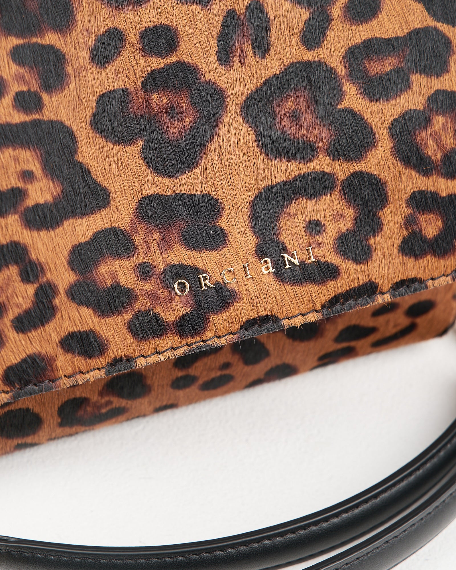 Borsa Orciani Sveva xs in cavallino leopard con catena