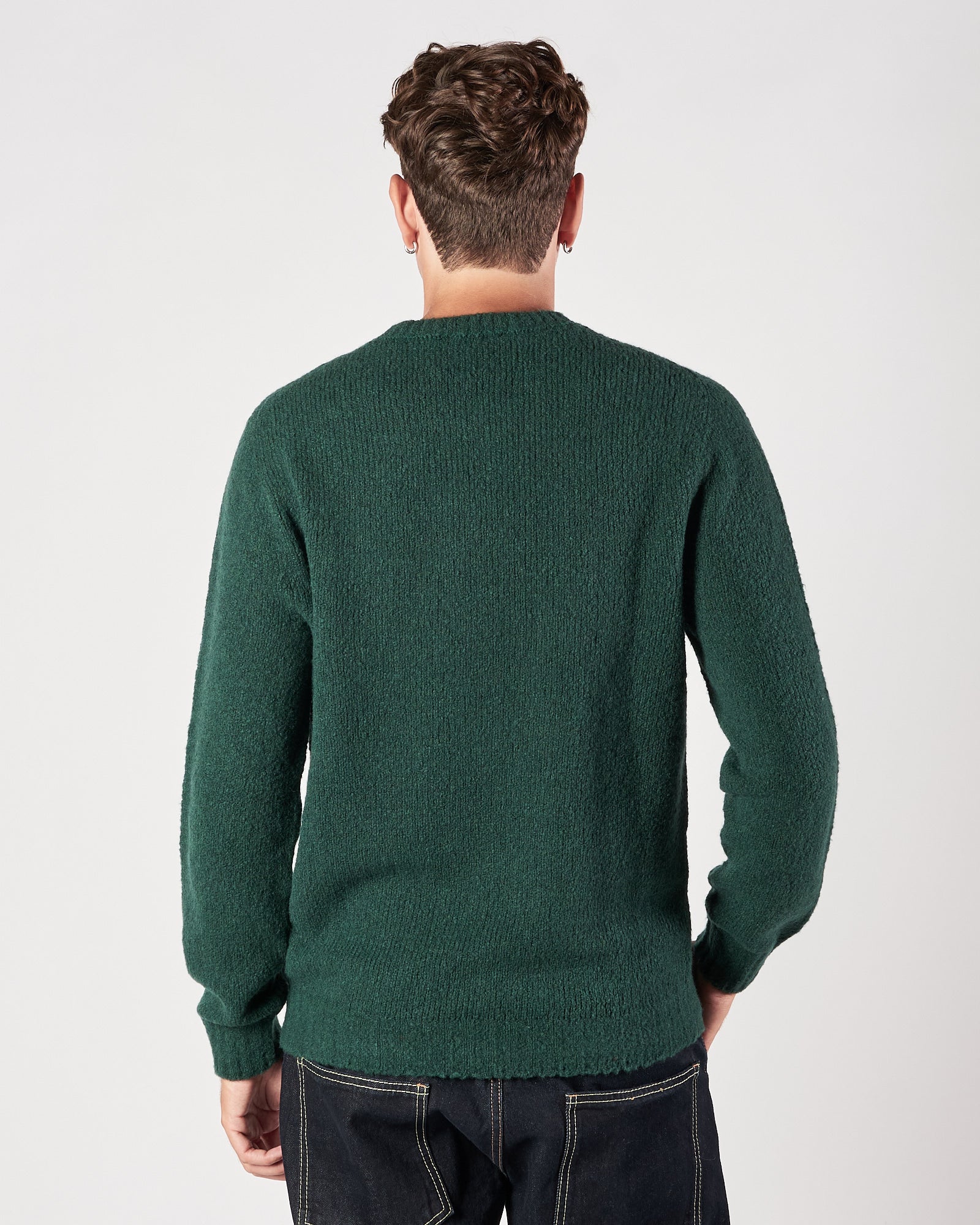 Maglia A|STORE lana e cachemere girocollo verde