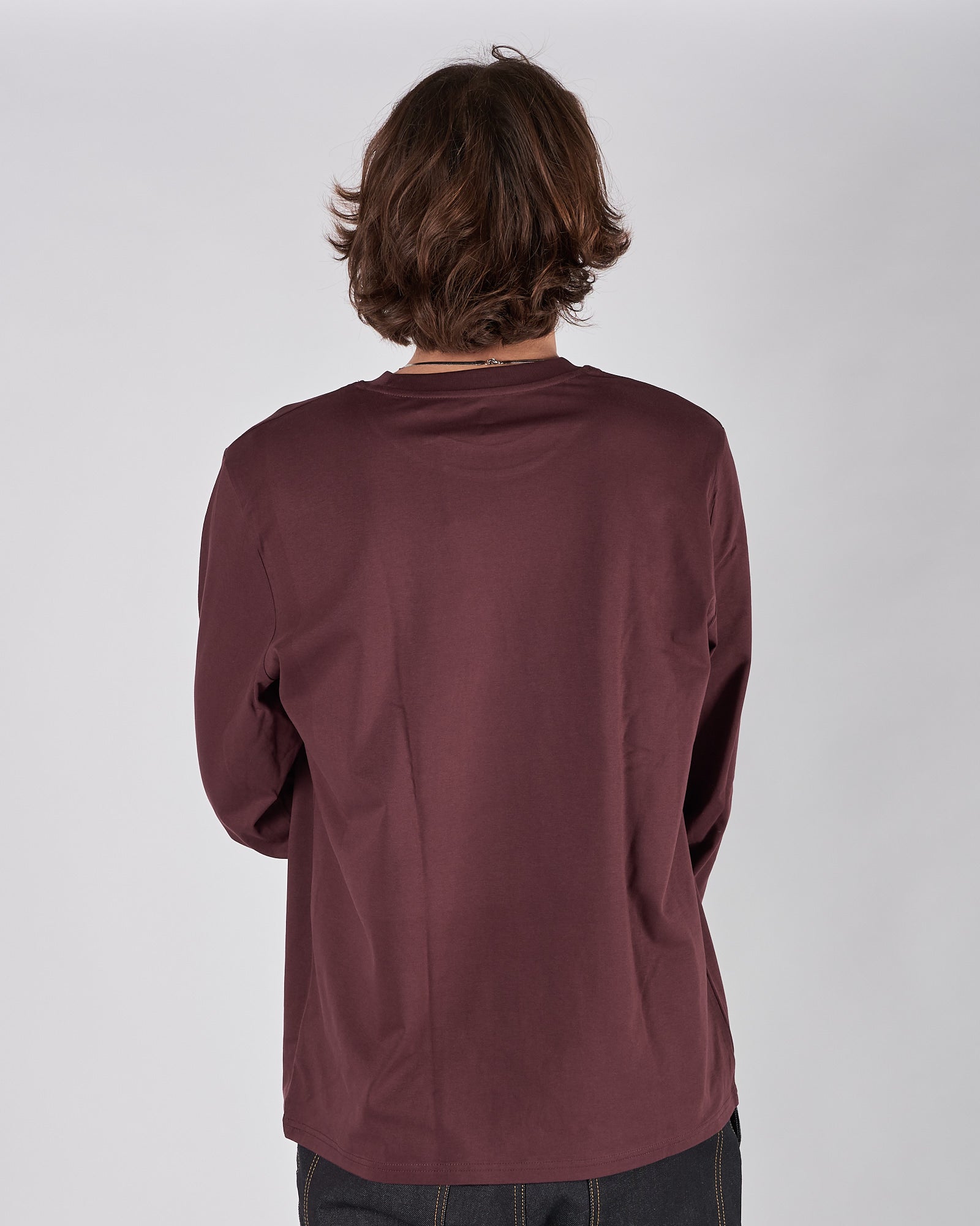Maglia A|STORE regular in cotone organico burgundy
