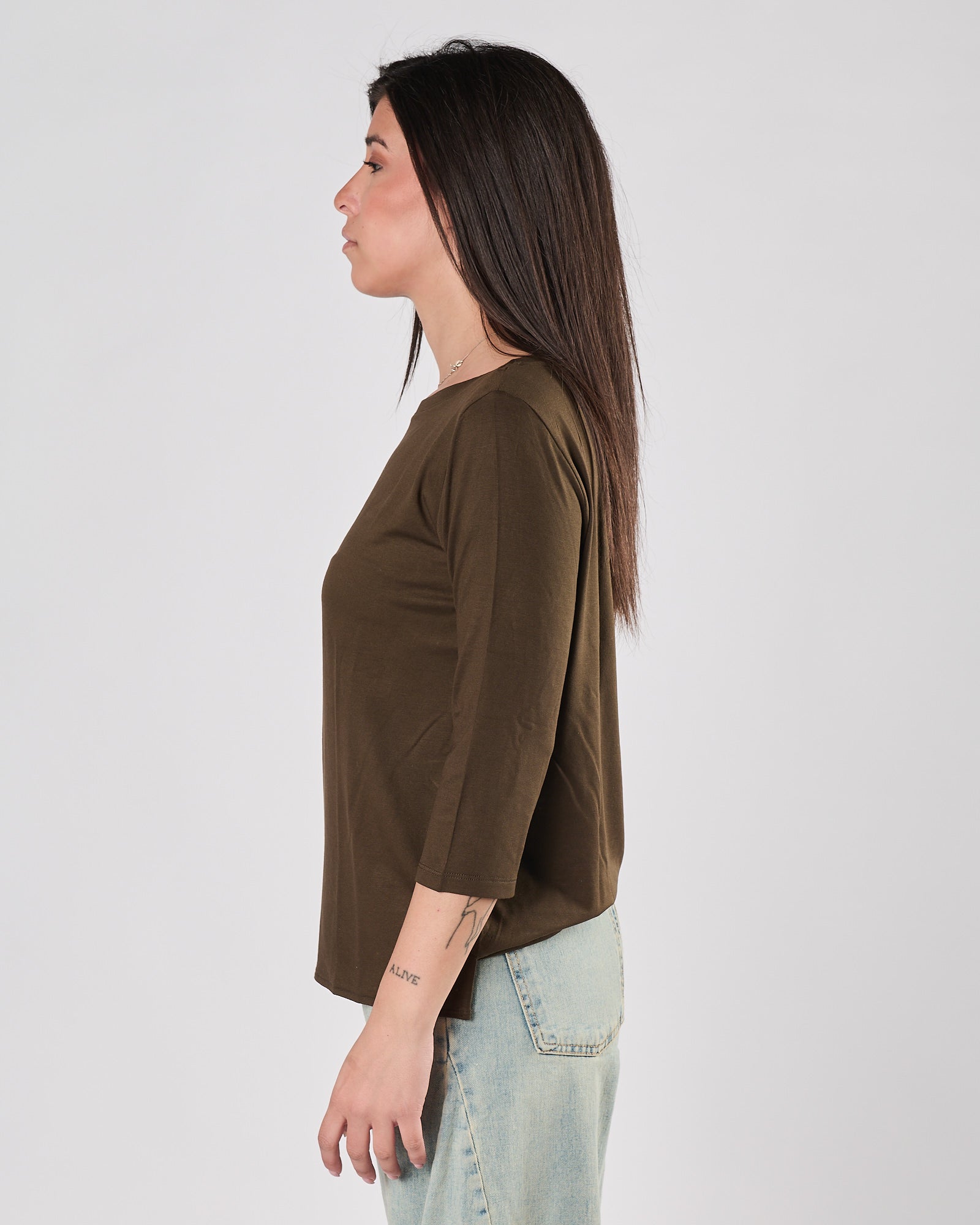 T-shirt Majestic manica 3/4 tonka