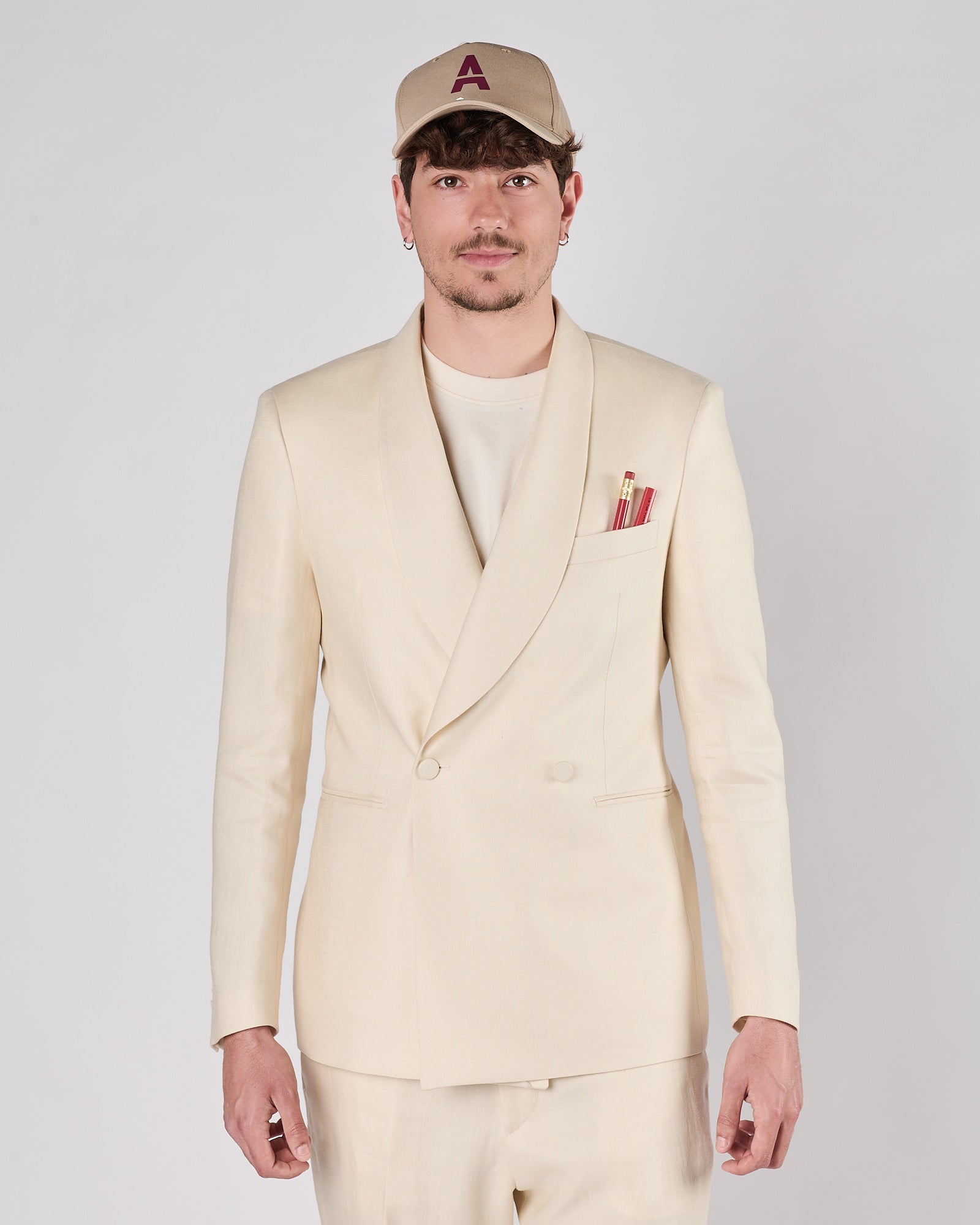 Giacca Tagliatore panna doppio petto collo sciallato