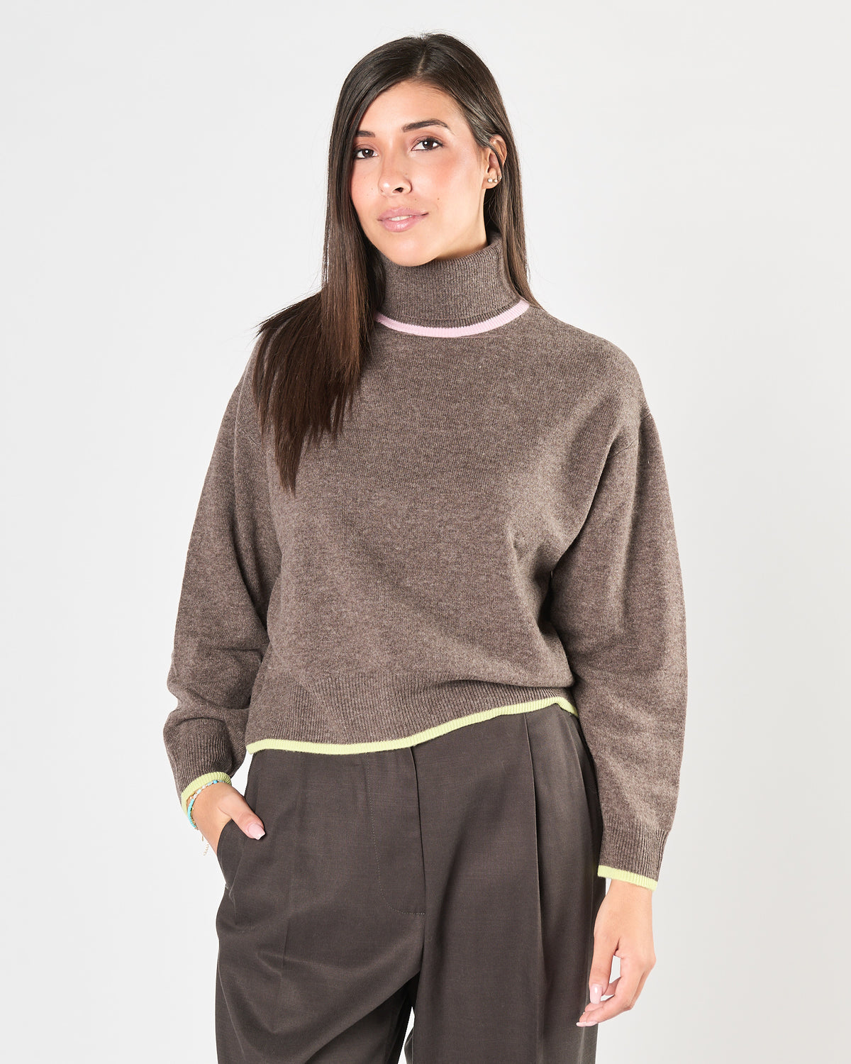 Maglia Since're Paris collo alto choco