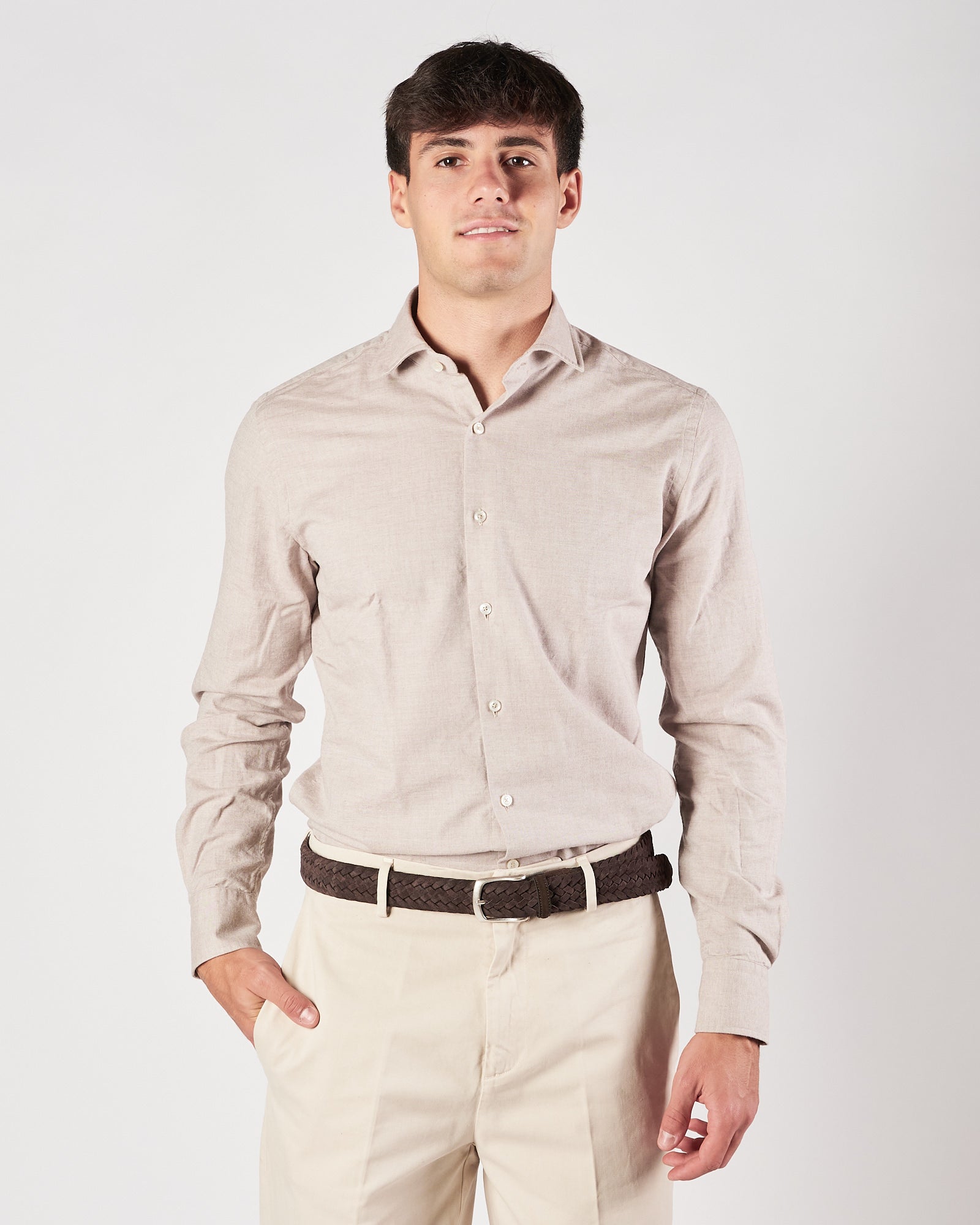 Camicia Xacus beige caldo cotone