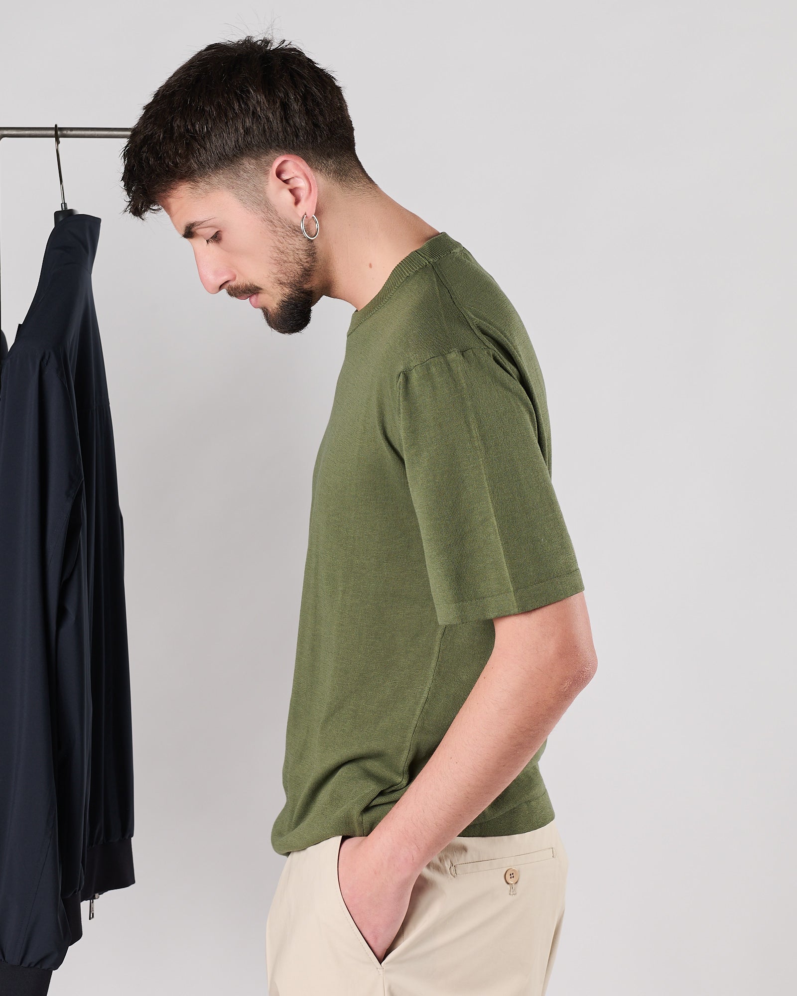 Maglia Aimé in maglia girocollo militare