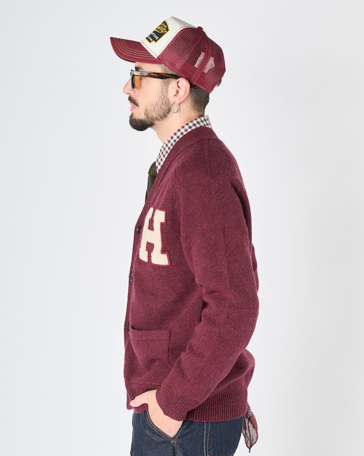 Cardigan Chesapeake's con bottoni burgundy