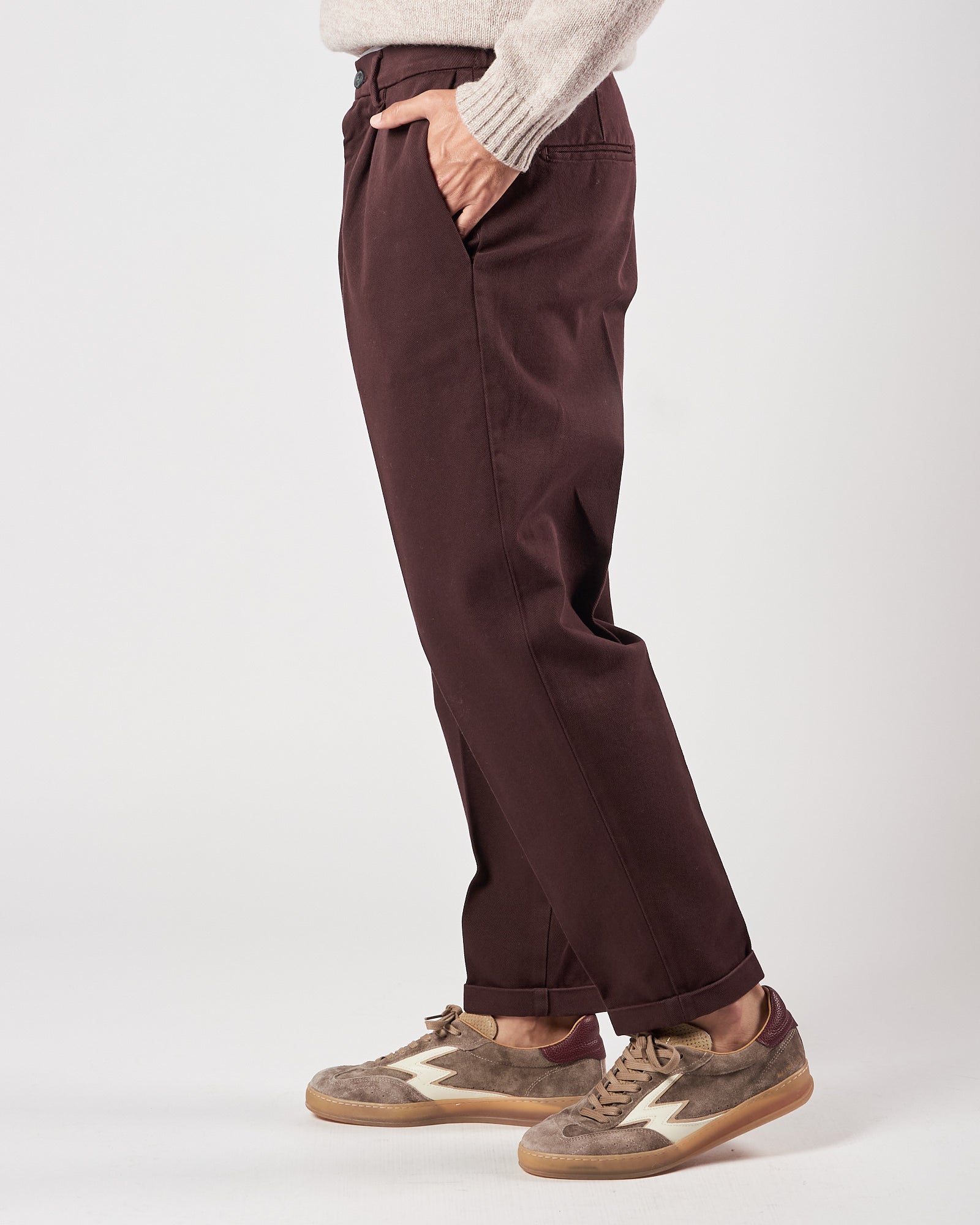 Pantalone Bonheur una pence over fit prugna