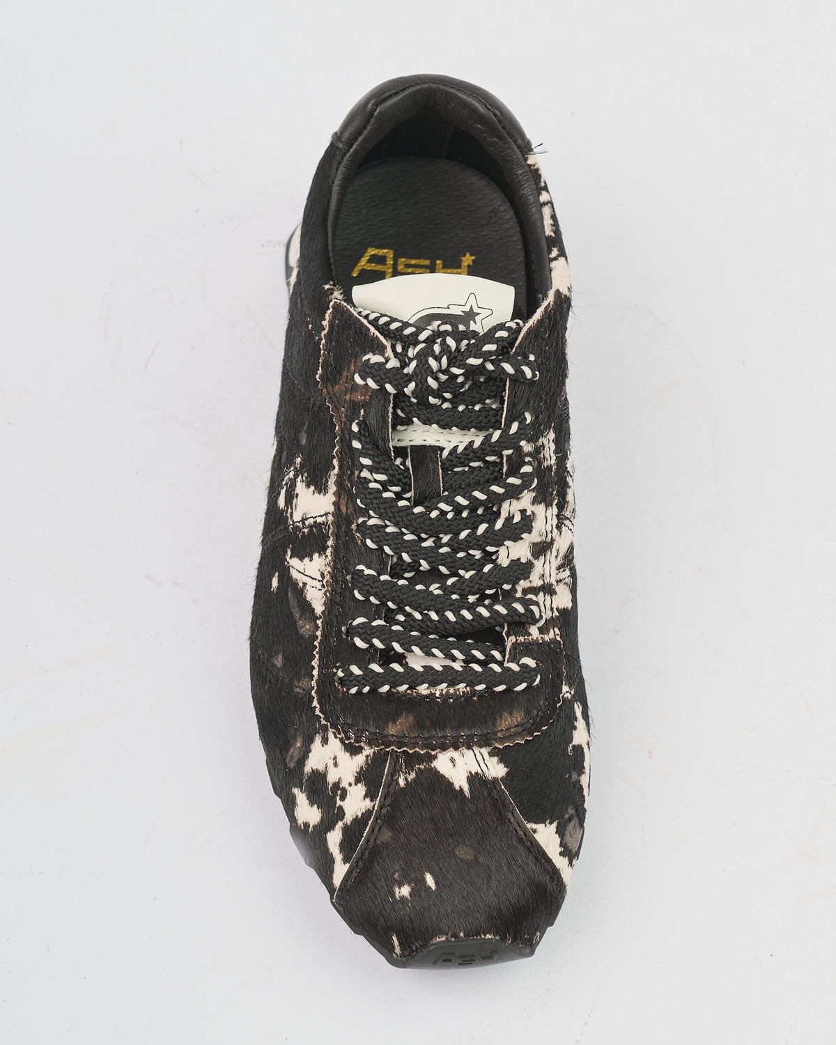 Sneaker Ash in cavallino bianca nera moro