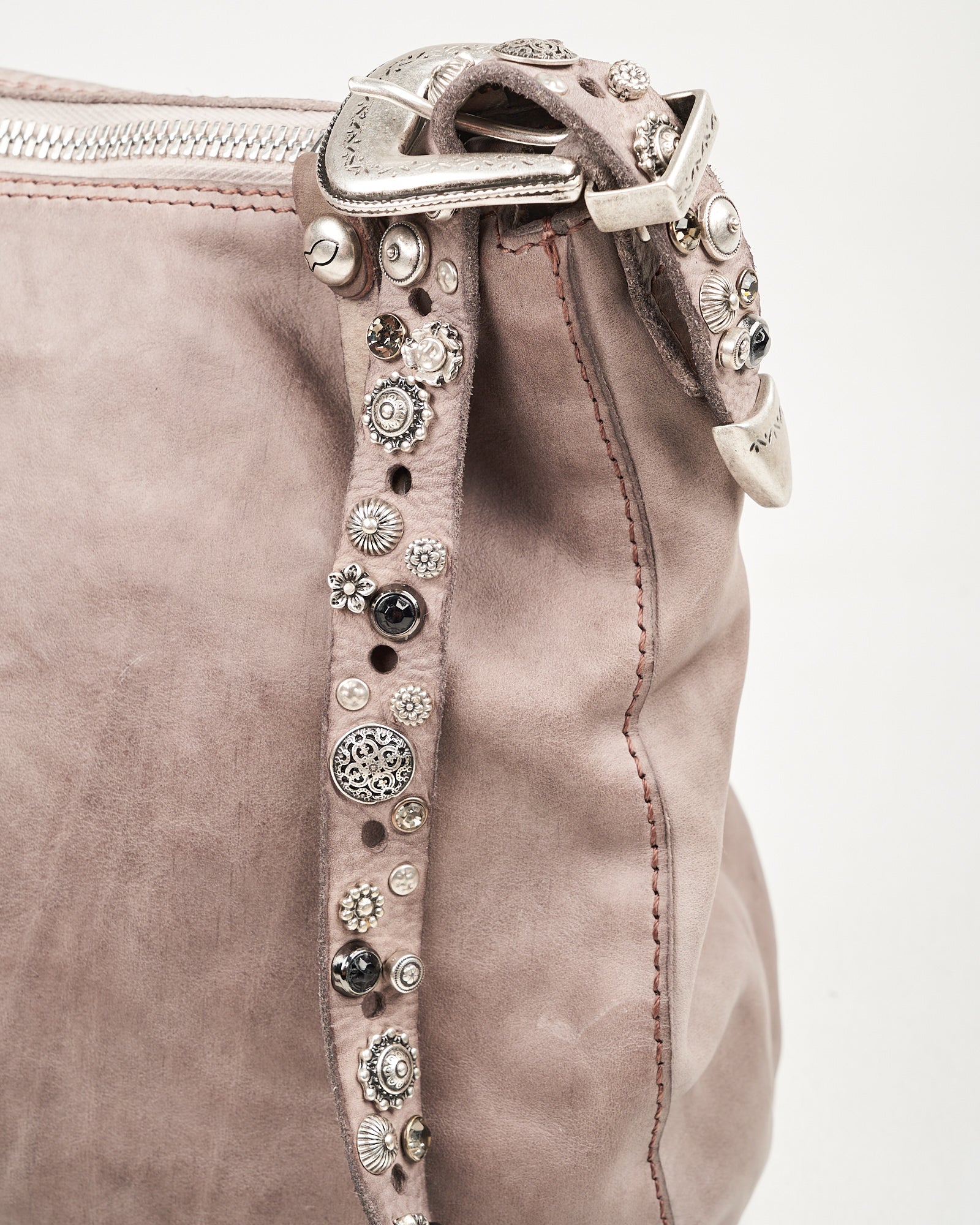 Borsa Campomaggi Giuliana monospalla in pelle cemento