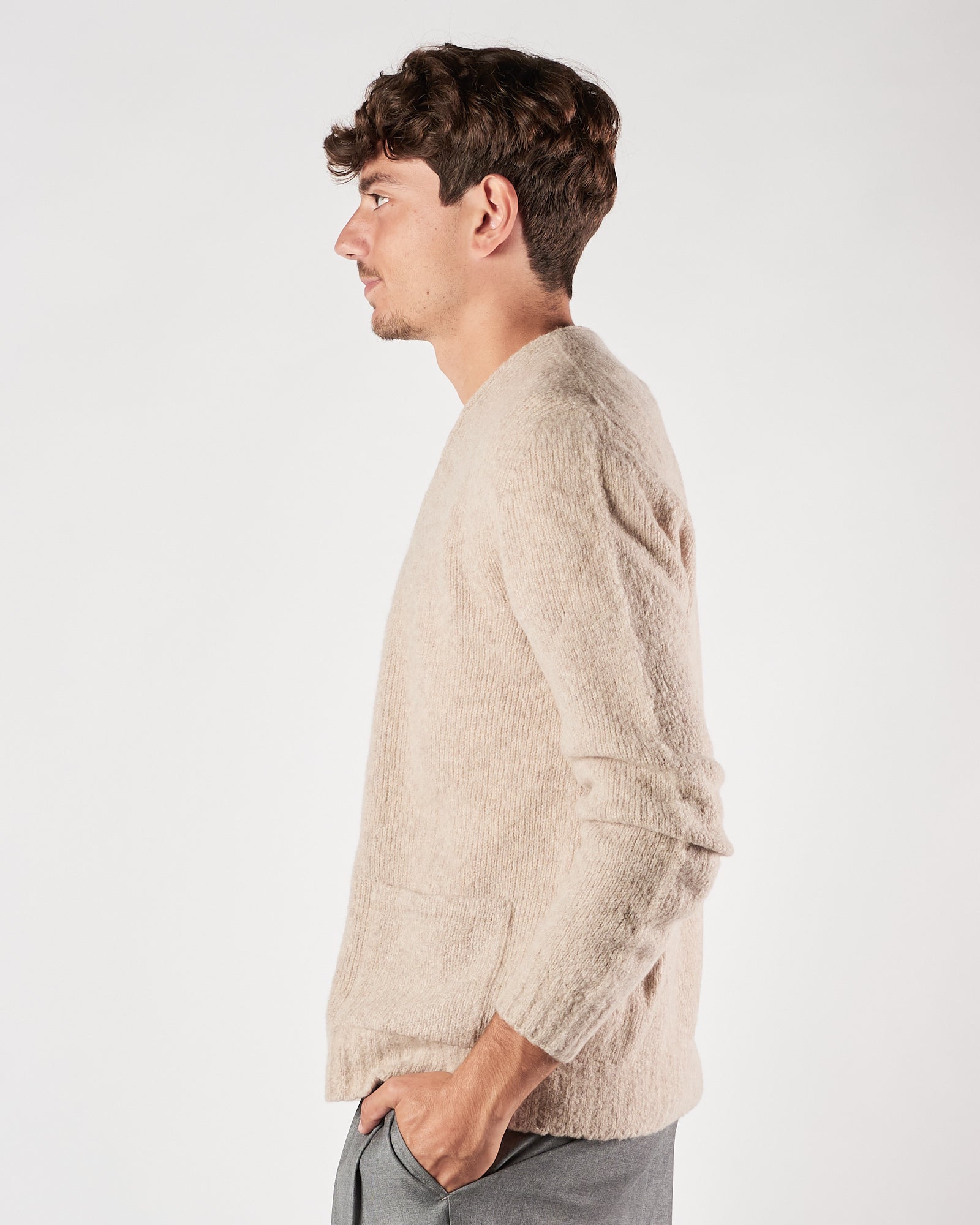 Cardigan A|STORE con bottoni beige
