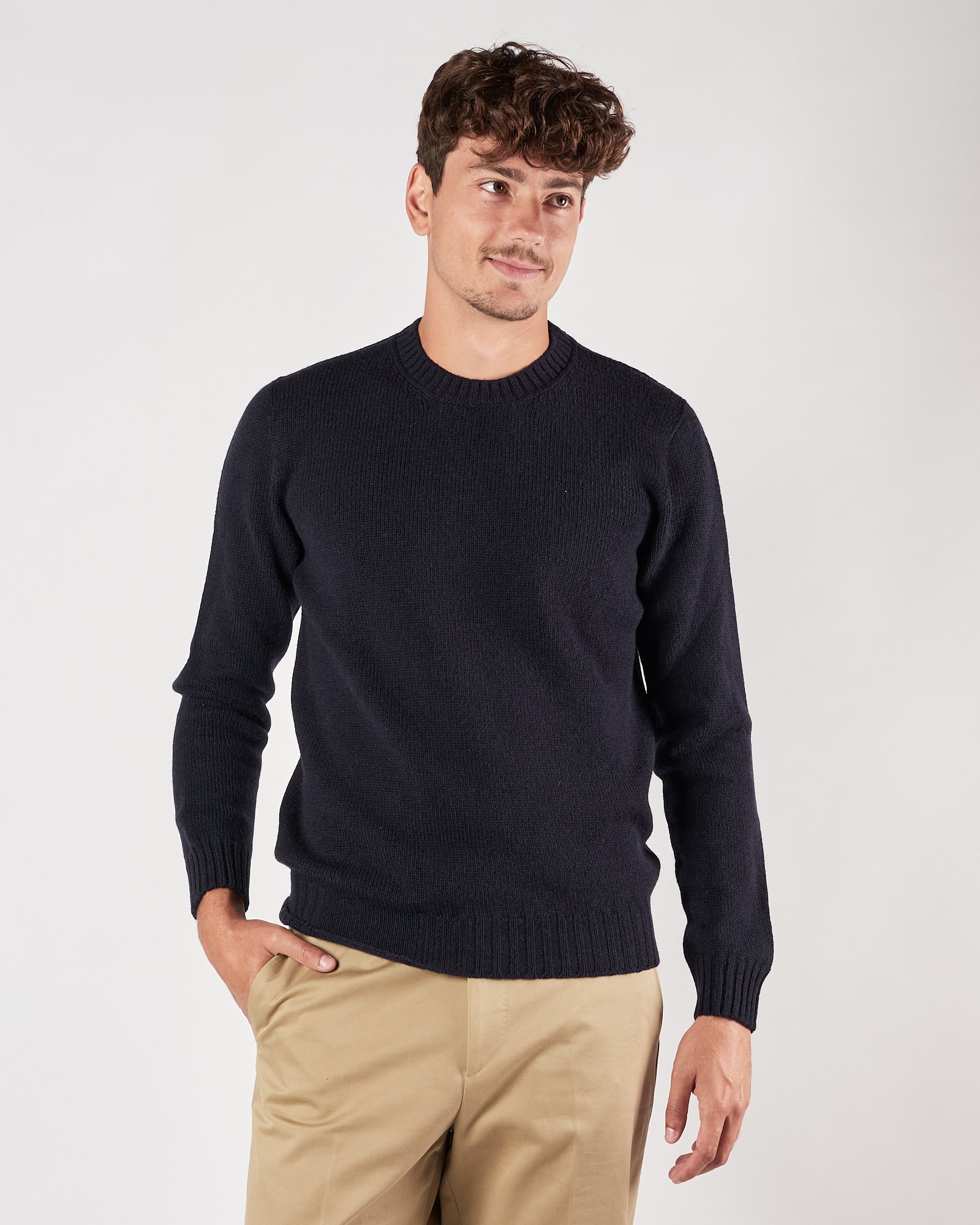 Maglia A|STORE in lana girocollo Navy