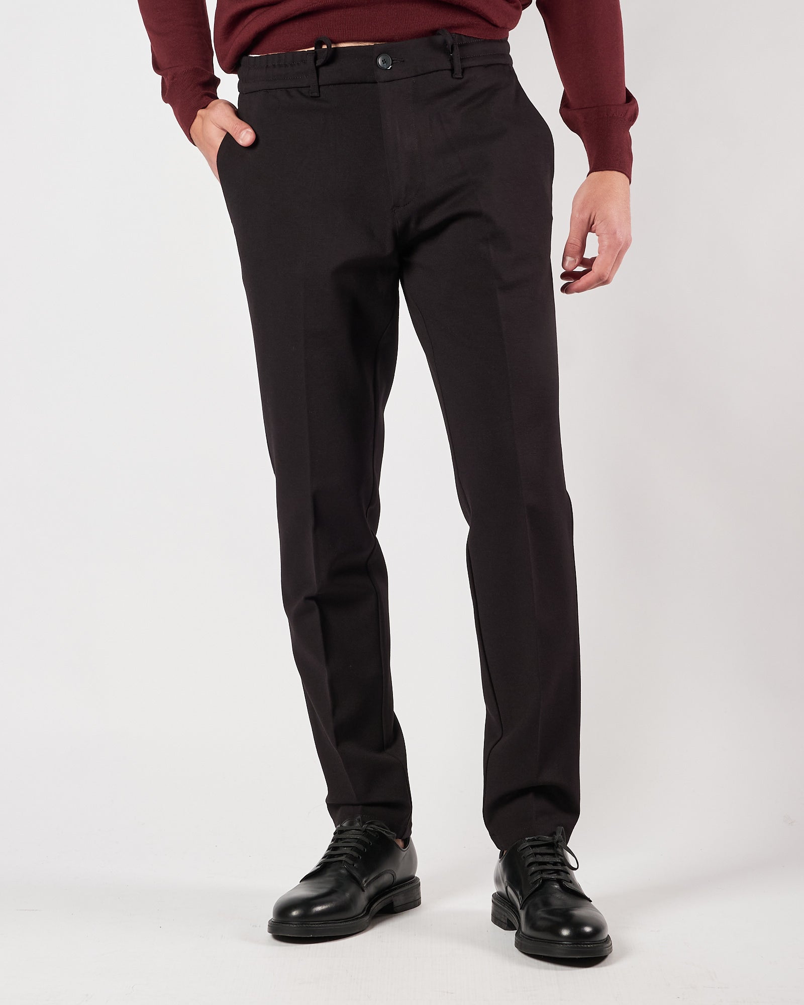 Pantalone Enjoy con elastico in vita in jersey nero