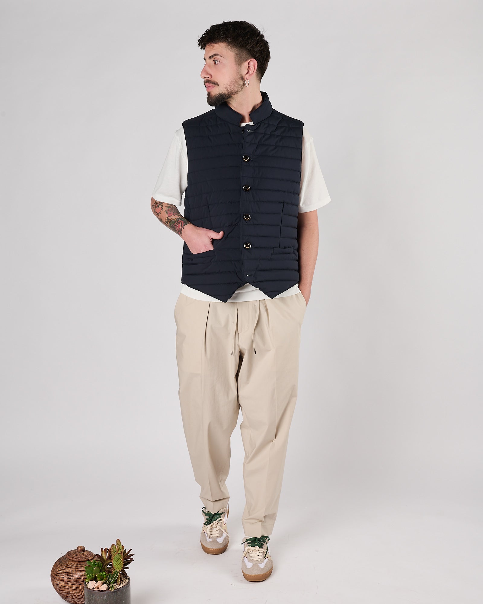 Gilet Onthebund con bottoni imbottito blu