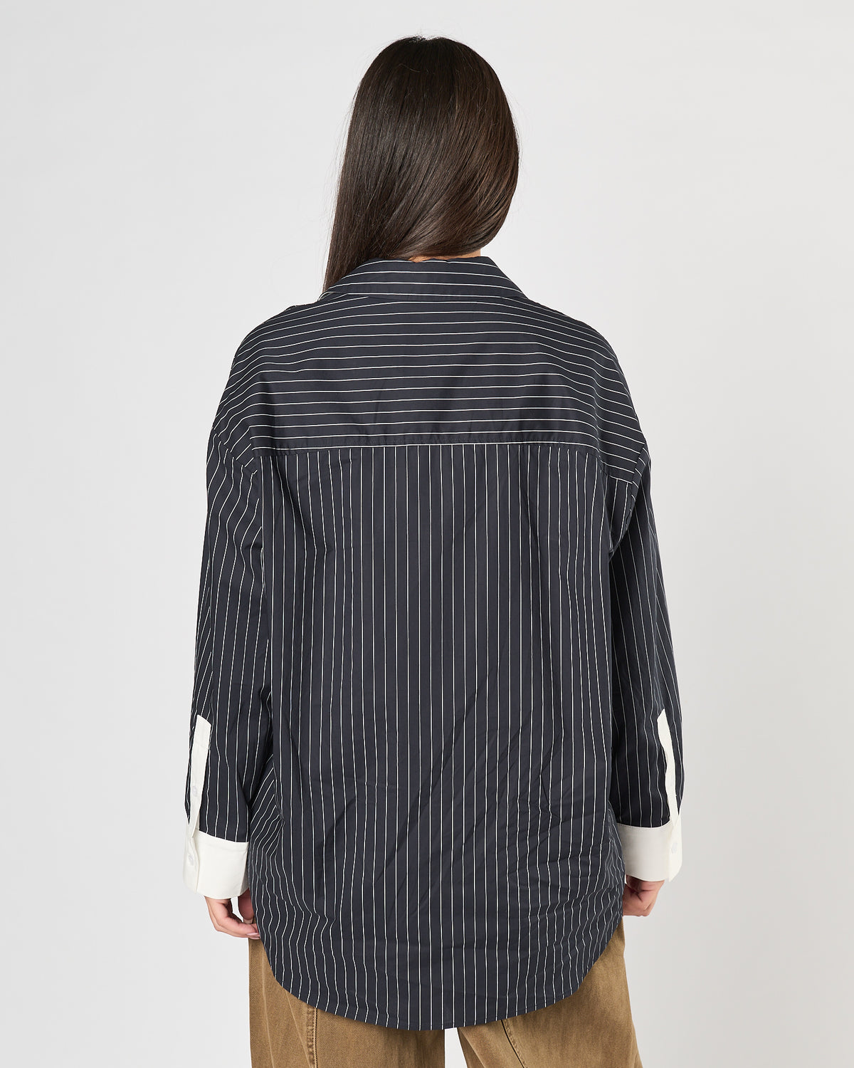 Camicia Eleh over gessata blu