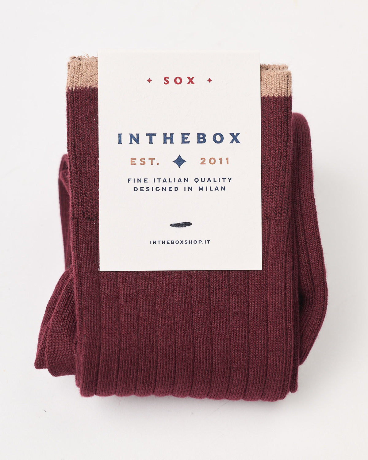 Calza In The Box bordeaux riga beige