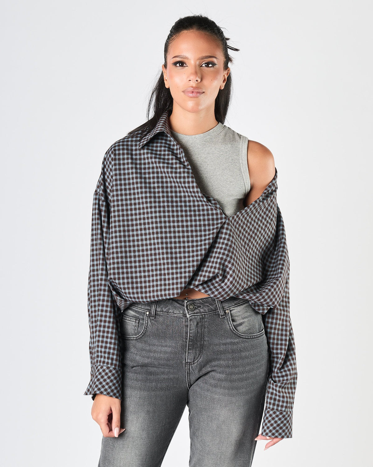 Camicia Eleh crop fantasia