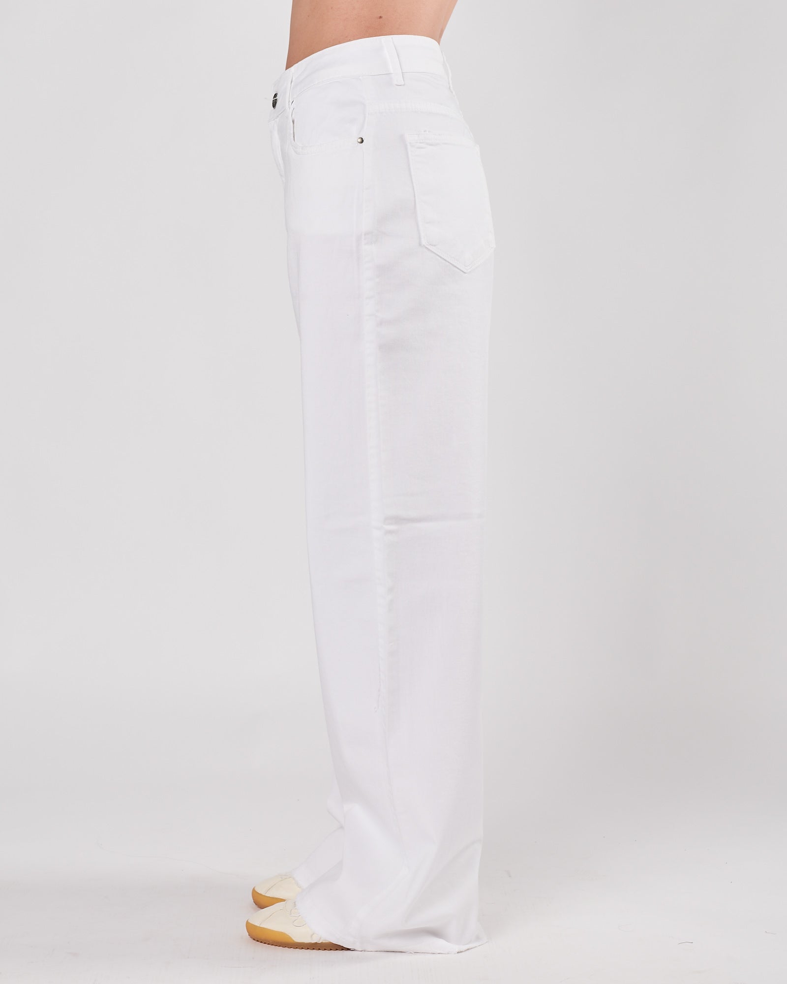 Jeans God Save Denim a palazzo sfrangiato in fondo