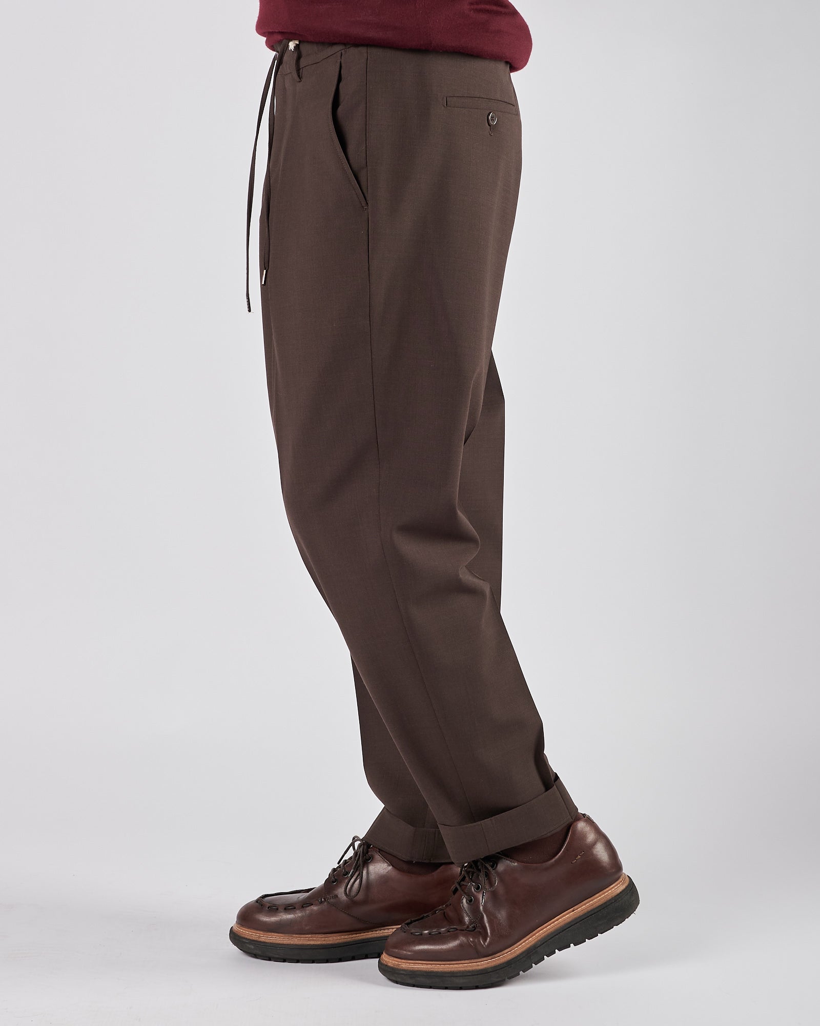 Pantalone A|STORE uomo in lana con pences testa moro