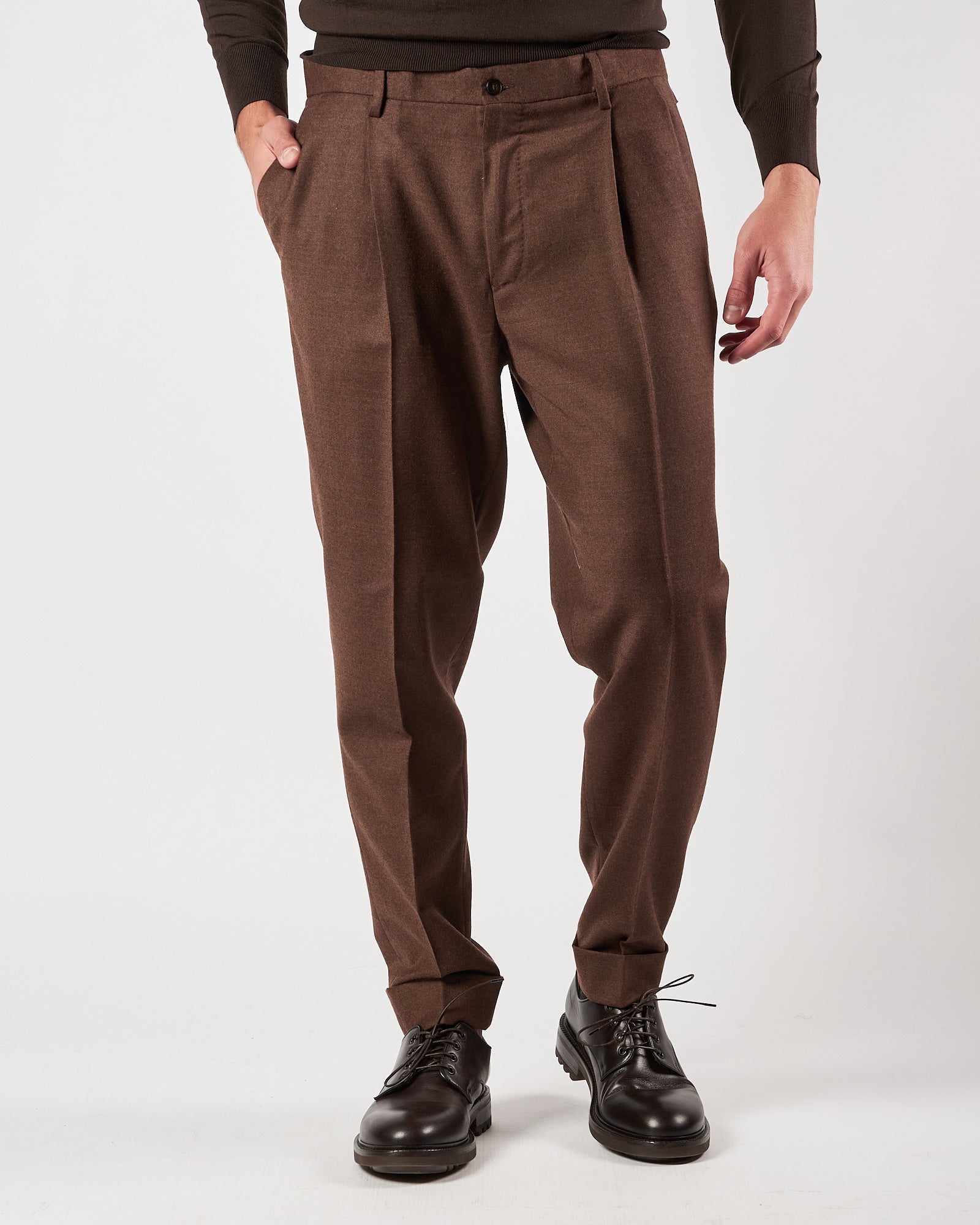 Pantalone Lbm1911 doppia pence castagna