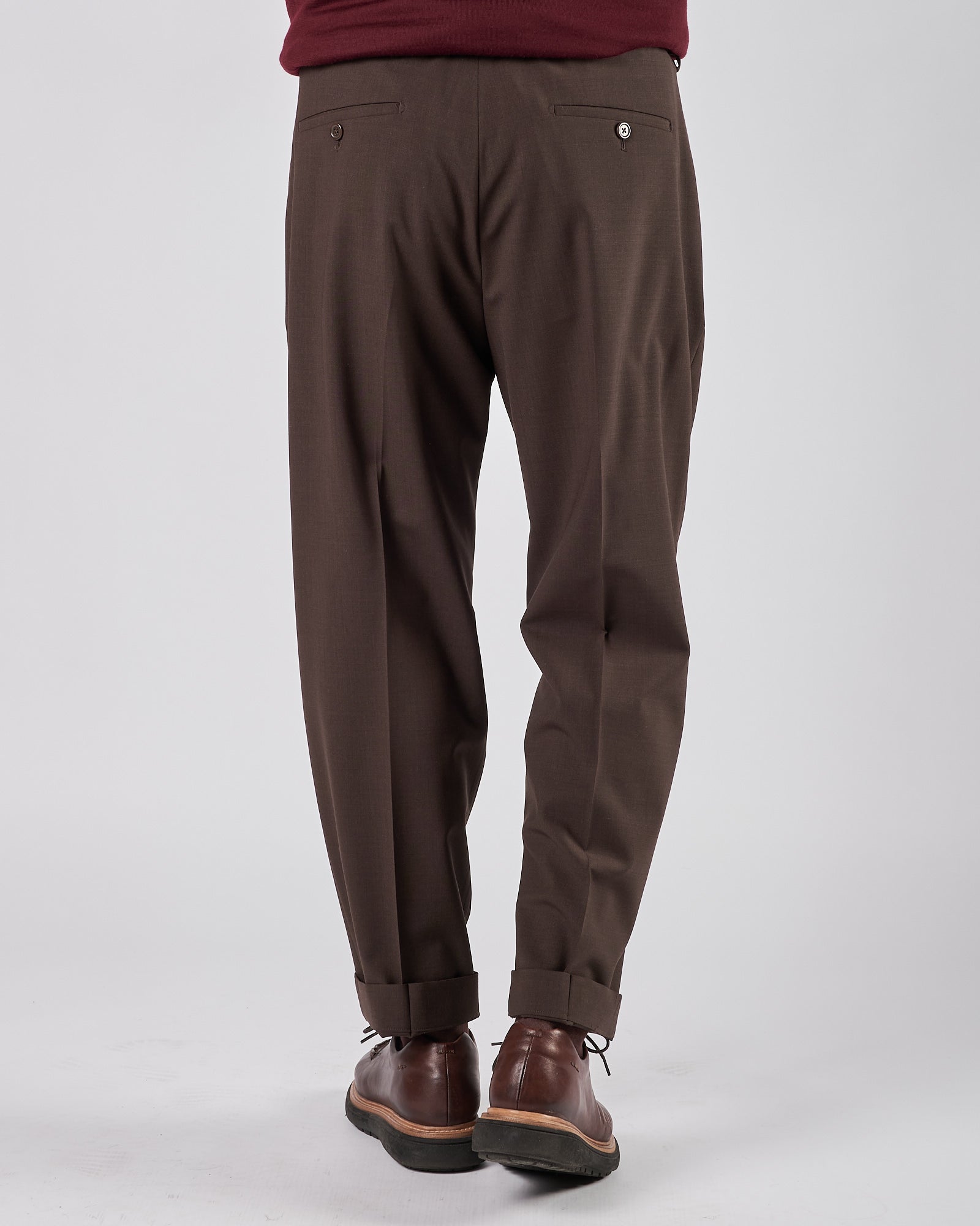 Pantalone A|STORE uomo in lana con pences testa moro