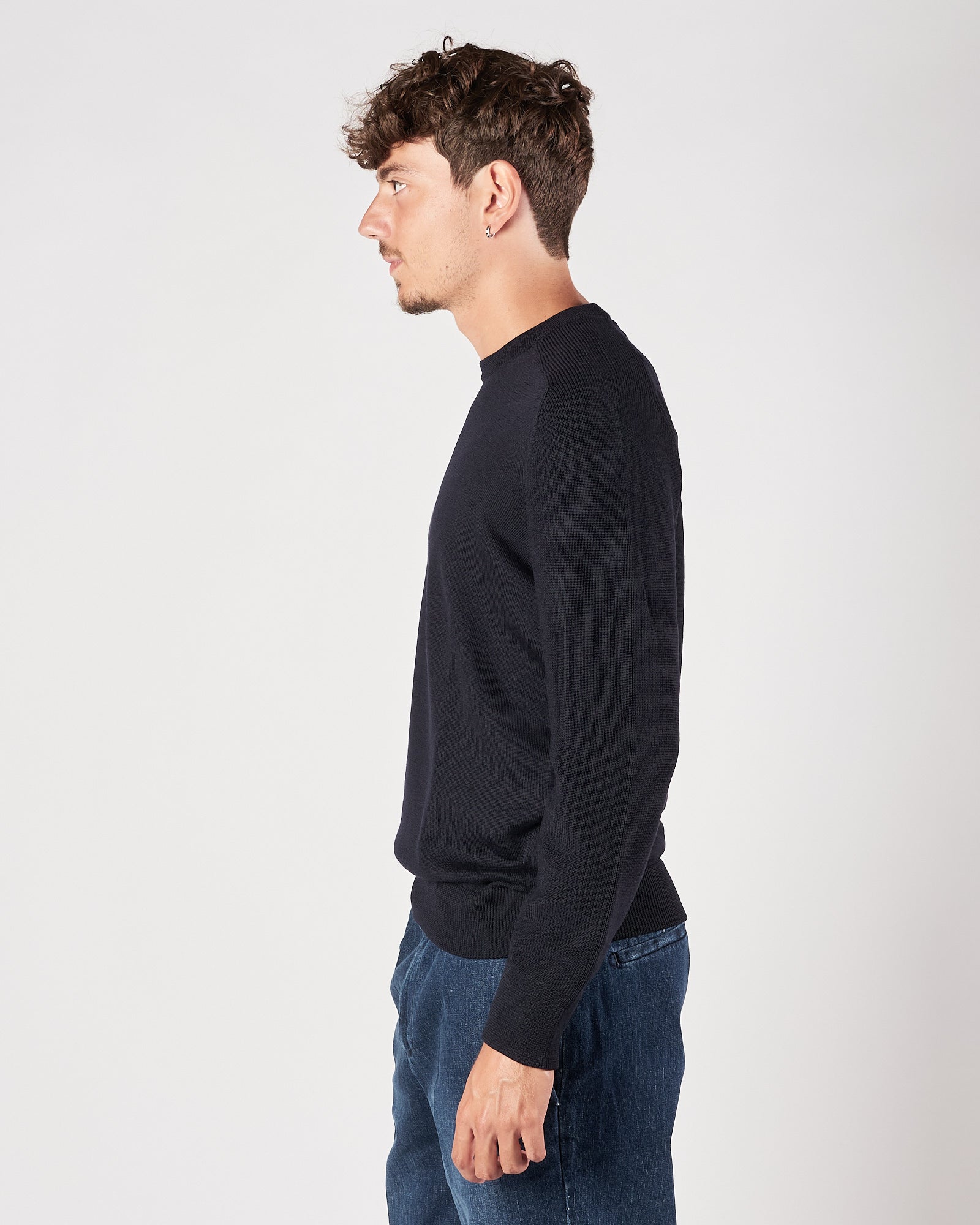 Maglia A|STORE girocollo Rain Wool blu