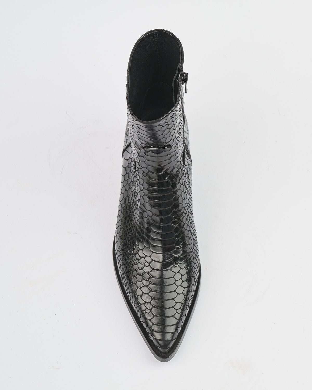 Texano Elena Iachi in pelle stampato pitonato nero
