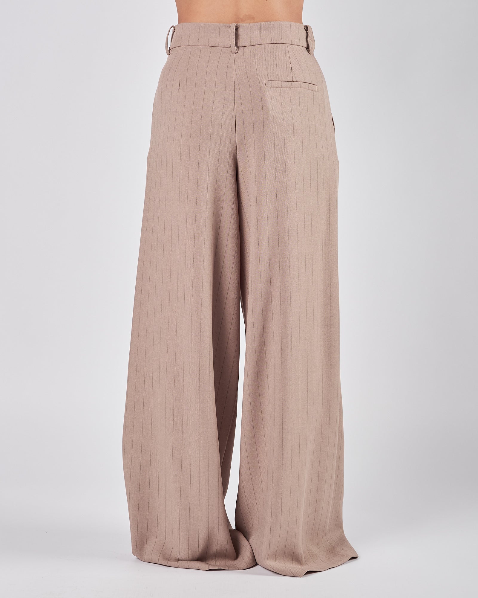 Pantalone Eleh gessato grigio fango