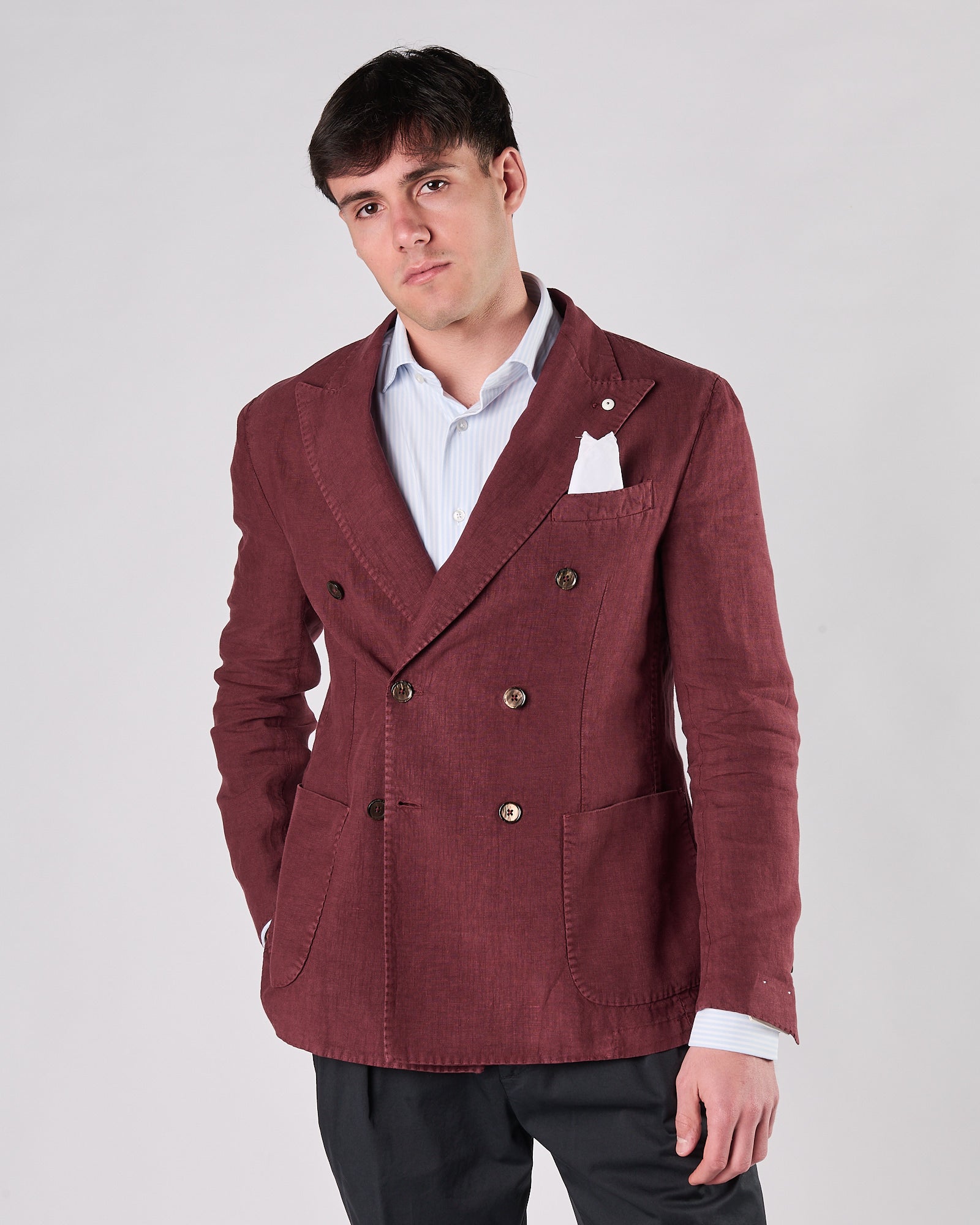 Giacca Lbm1911 doppio petto bordeaux