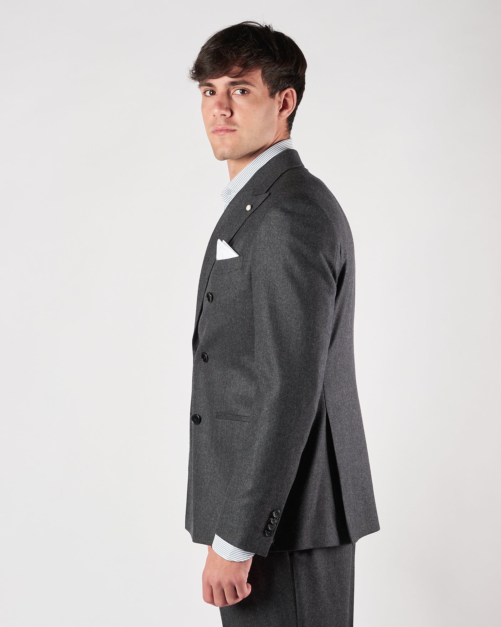 Giacca Luigi Bianchi doppio petto grigia