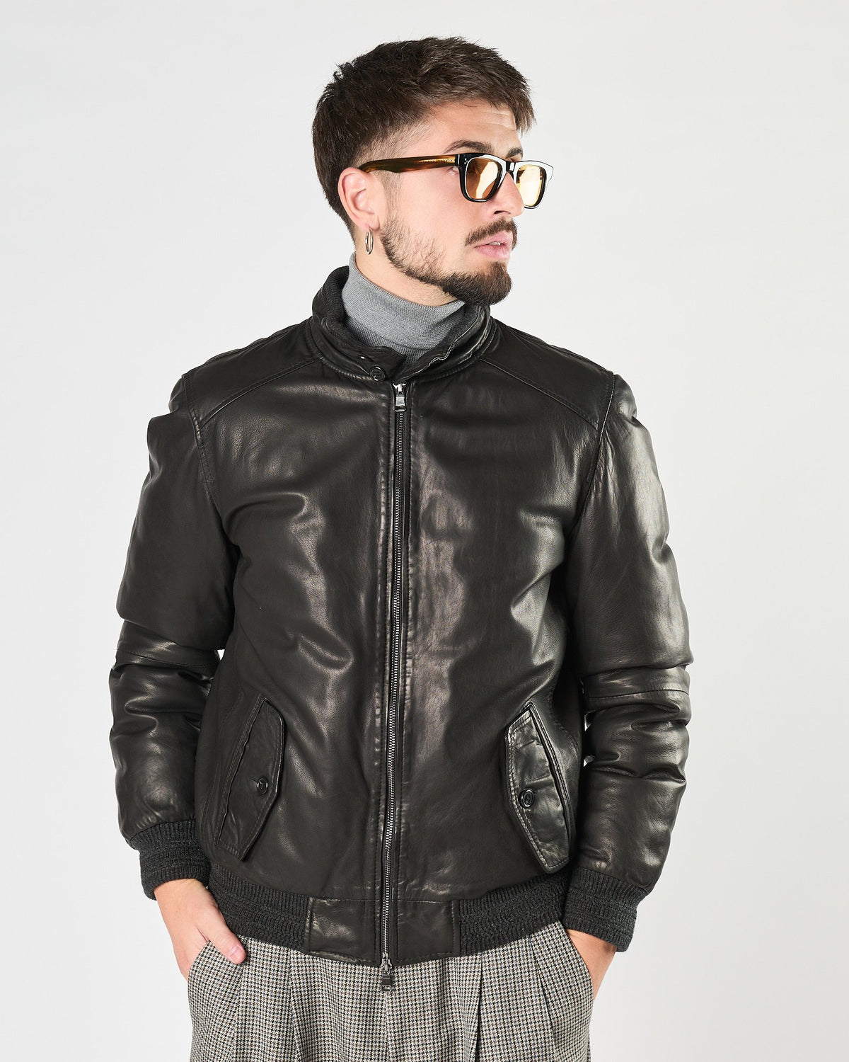 Giacchetto D'Amico in pelle nero