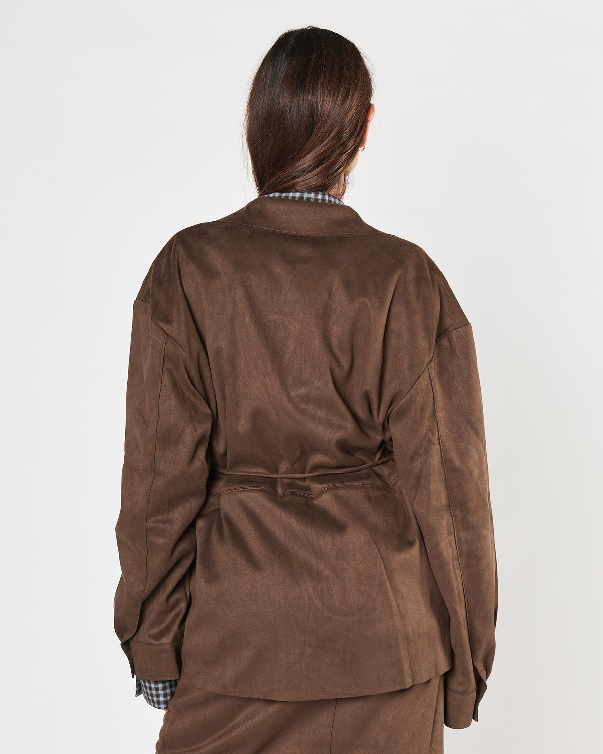Camicia Eleh in suede cioccolato