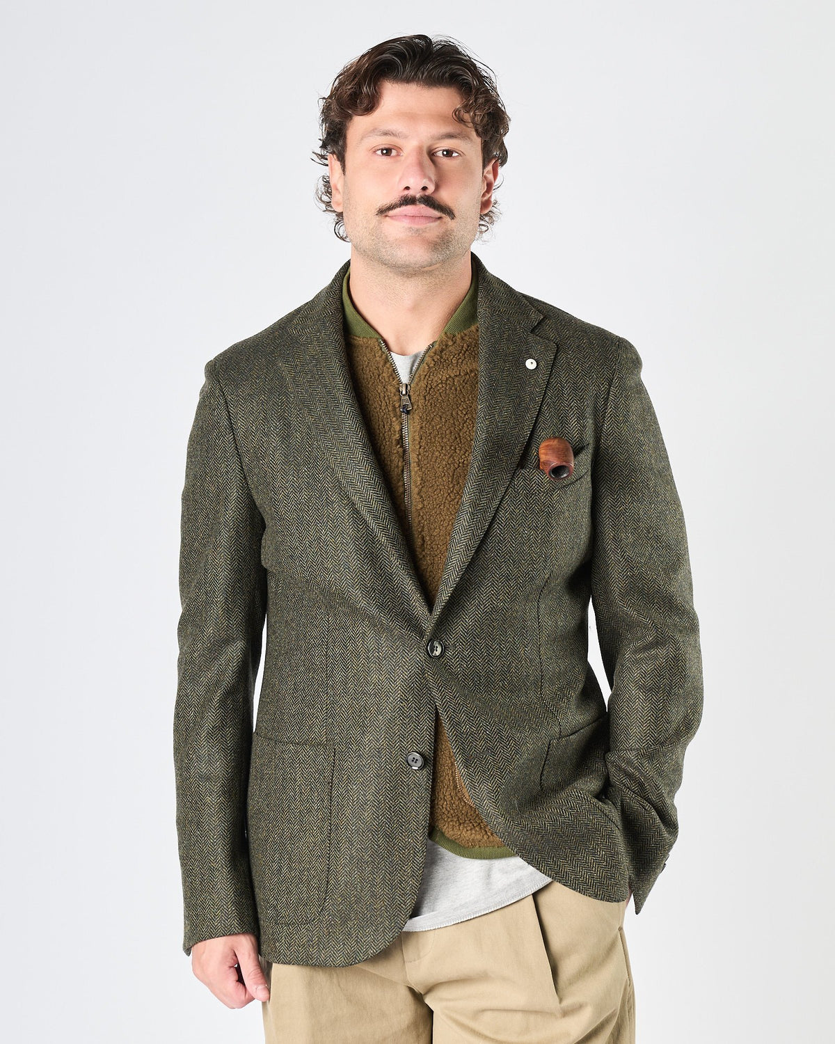 Giacca Lbm1911 un petto resca verde