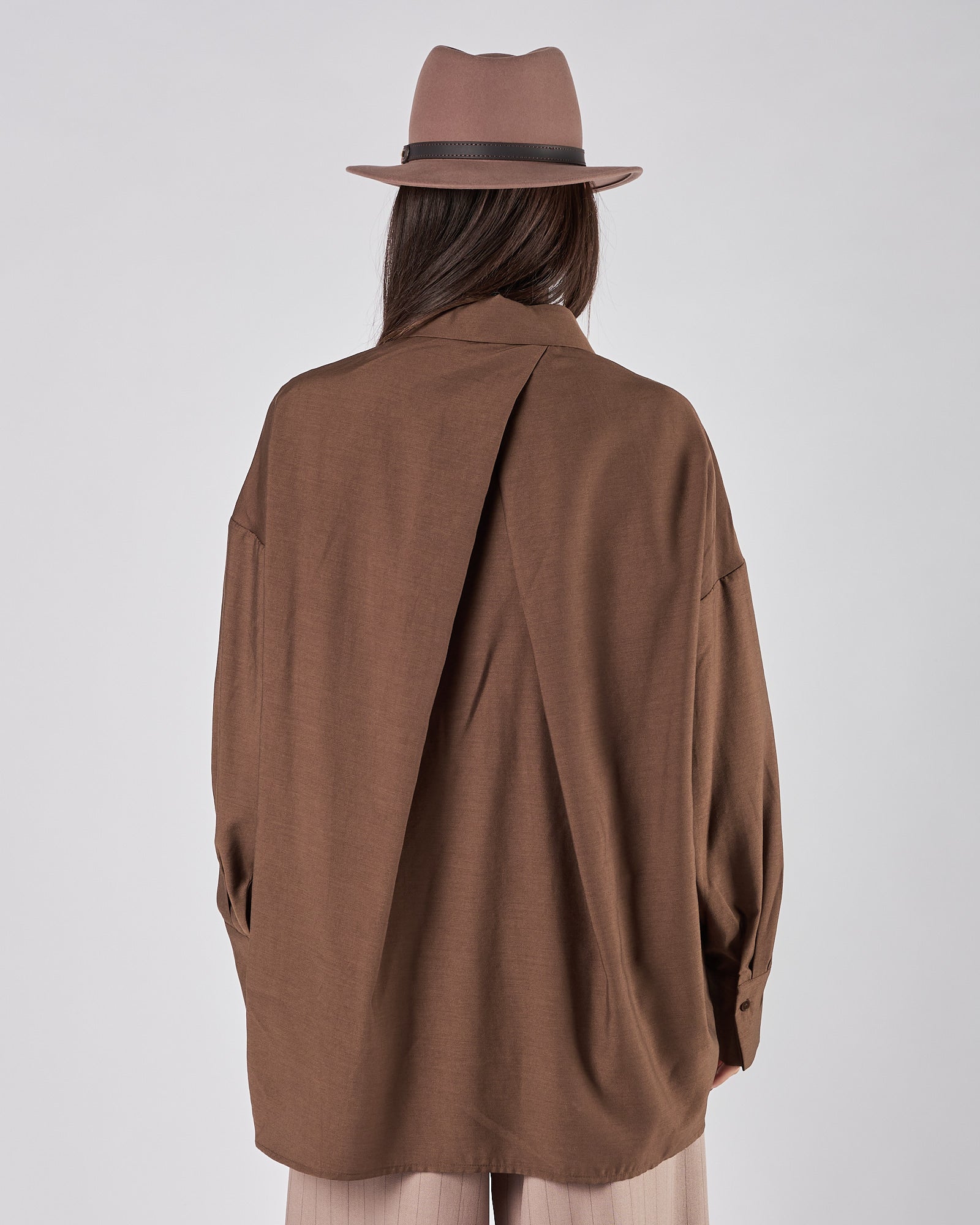 Camicia Eleh over marrone