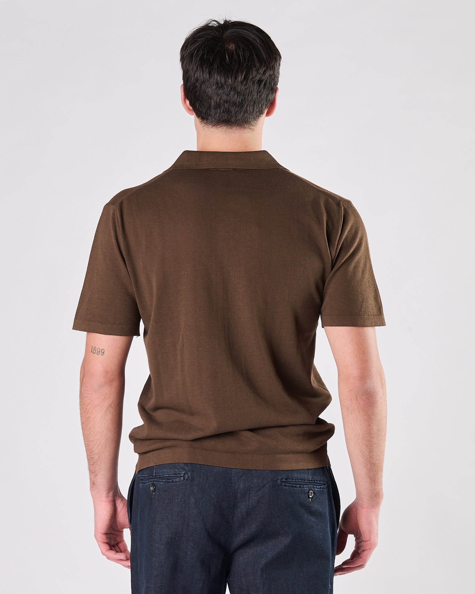 Polo Aimé in maglia manica corta cioccolato