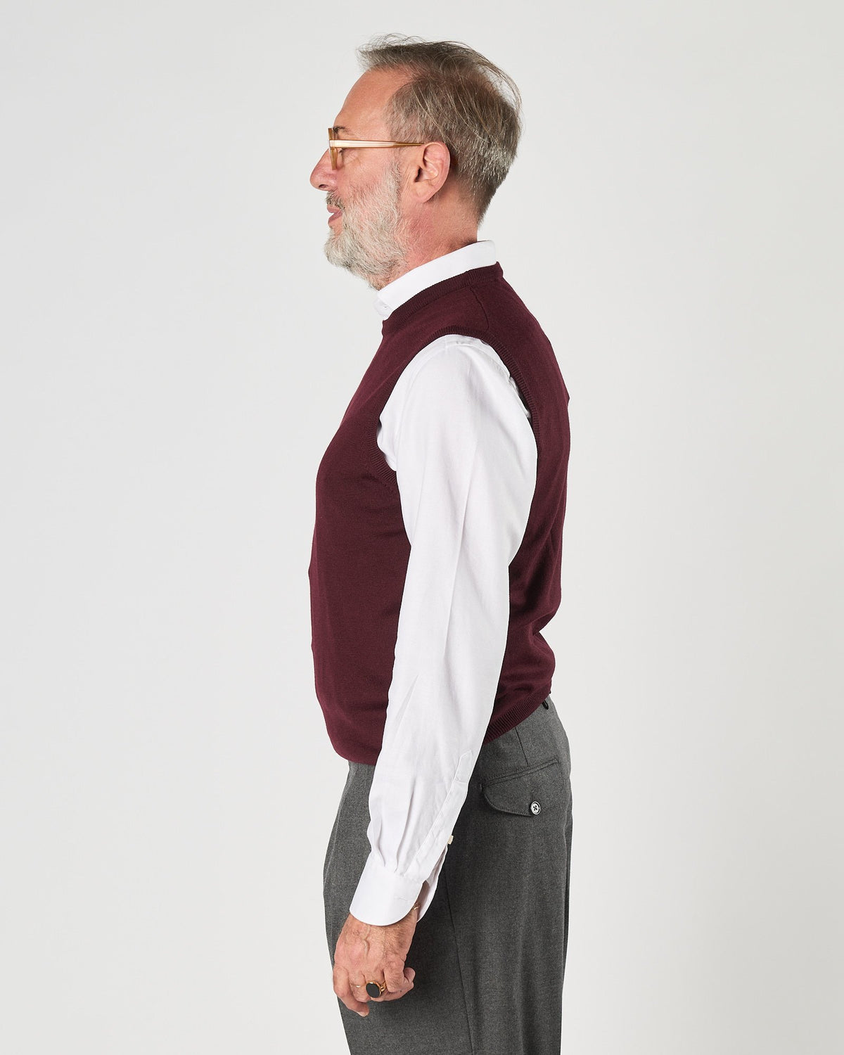 Gilet A|STORE in maglia bordeaux