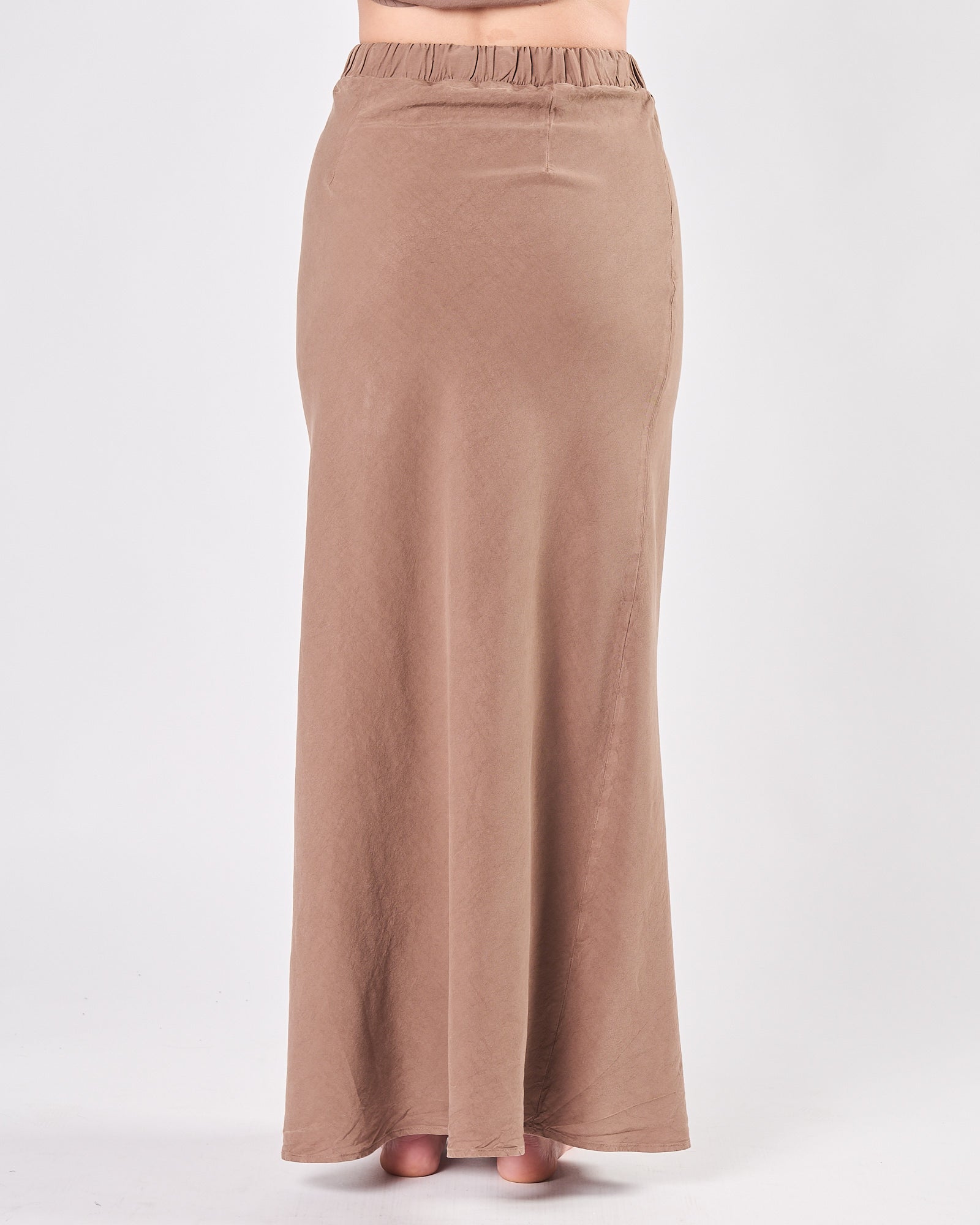 Gonna Bazar Deluxe lunga nocciola con ricamo