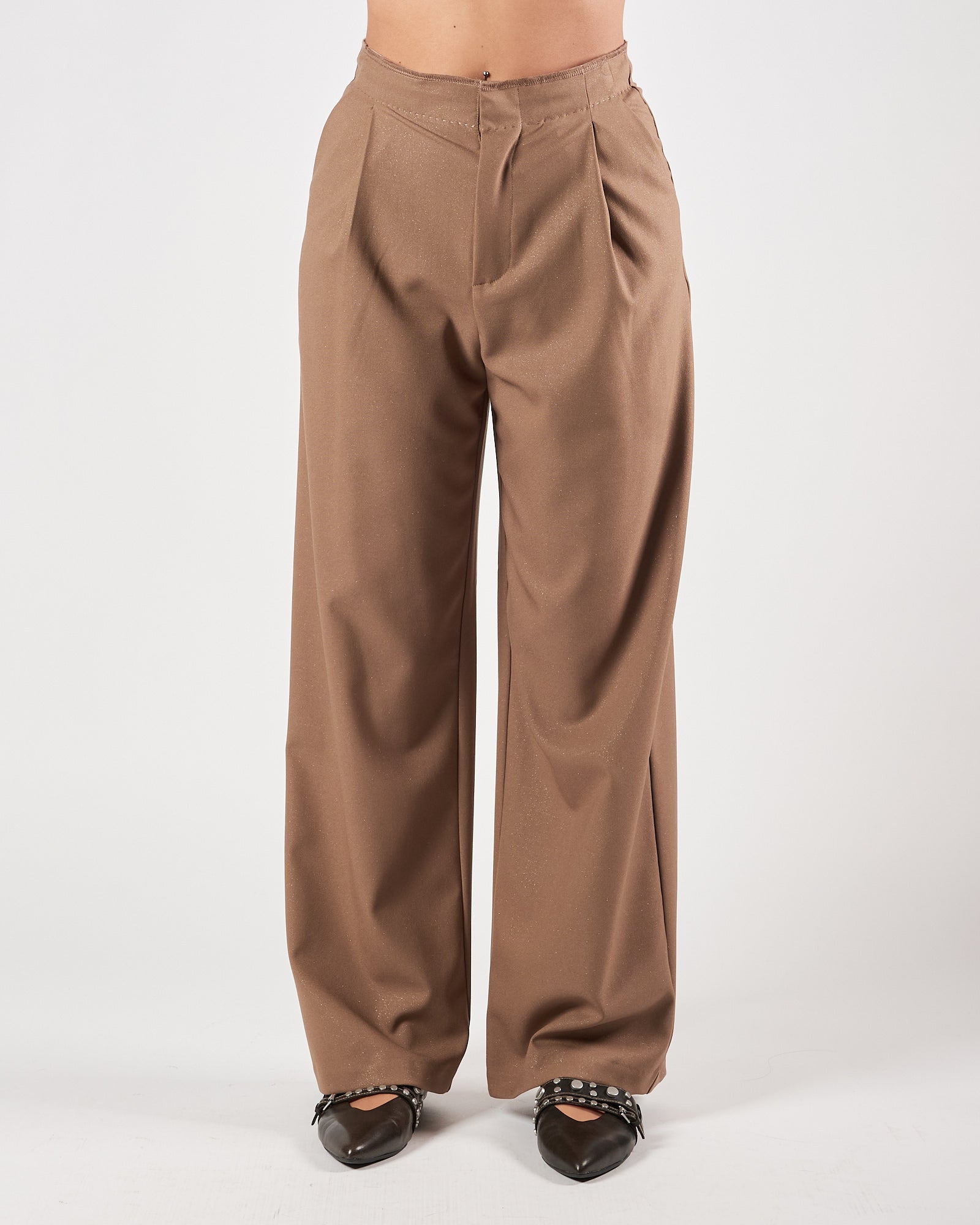 Pantalone Eleh largo grigio fango